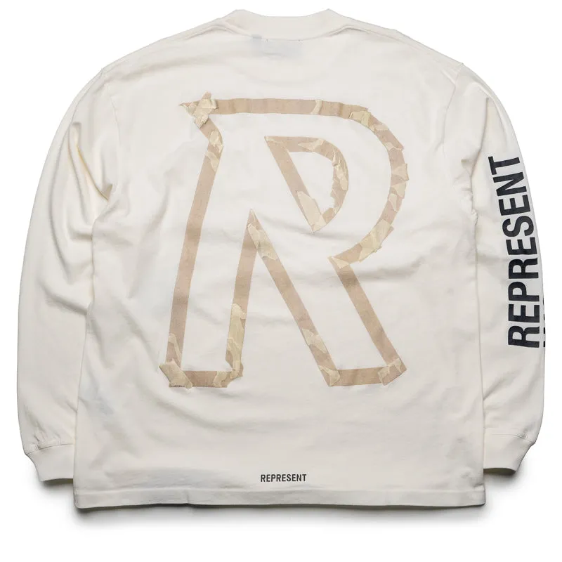 Represent Masking Tape Initial L/S Tee - Flat White Trendy Accessories Elegant