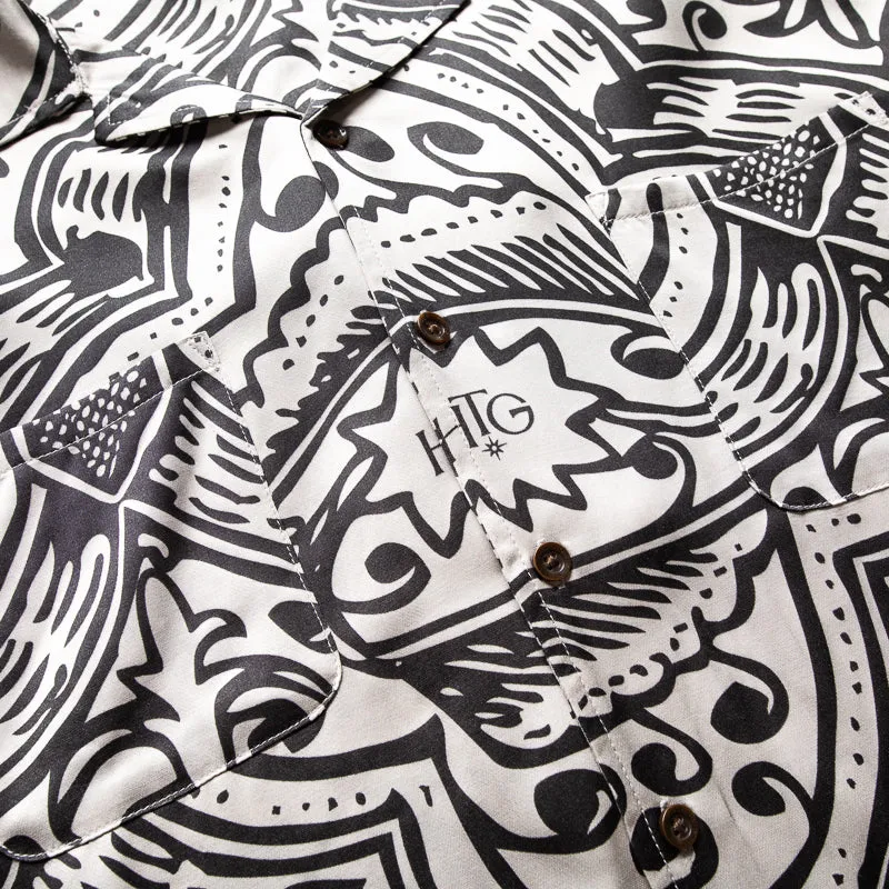 Honor The Gift LS Printed Woven L/S Shirt - Black Sustainable Weave Seasonal Trend