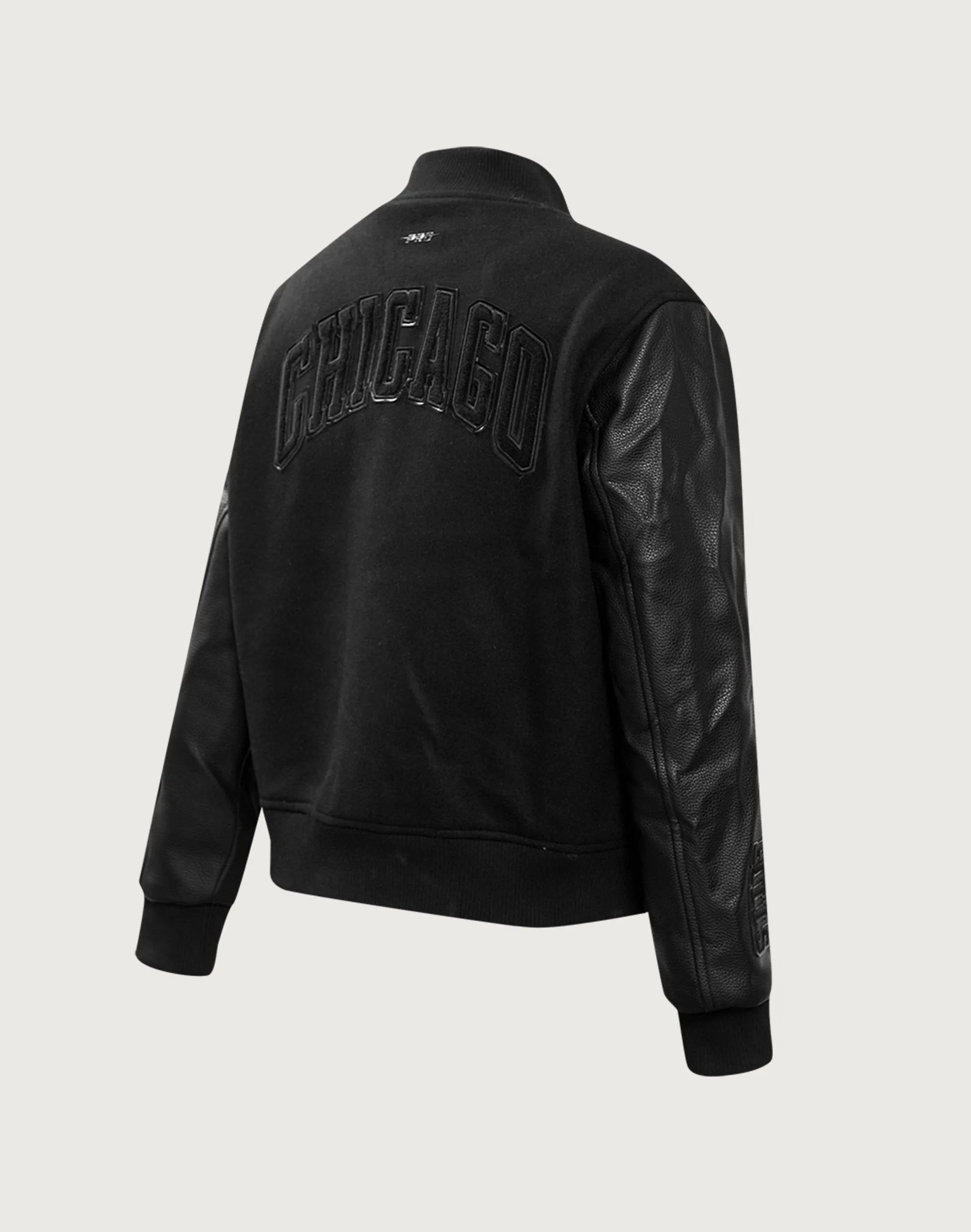 Smart Wear Art Glow Pro Standard NBA Chicago Bulls Triple Black Wool Varsity Jacket