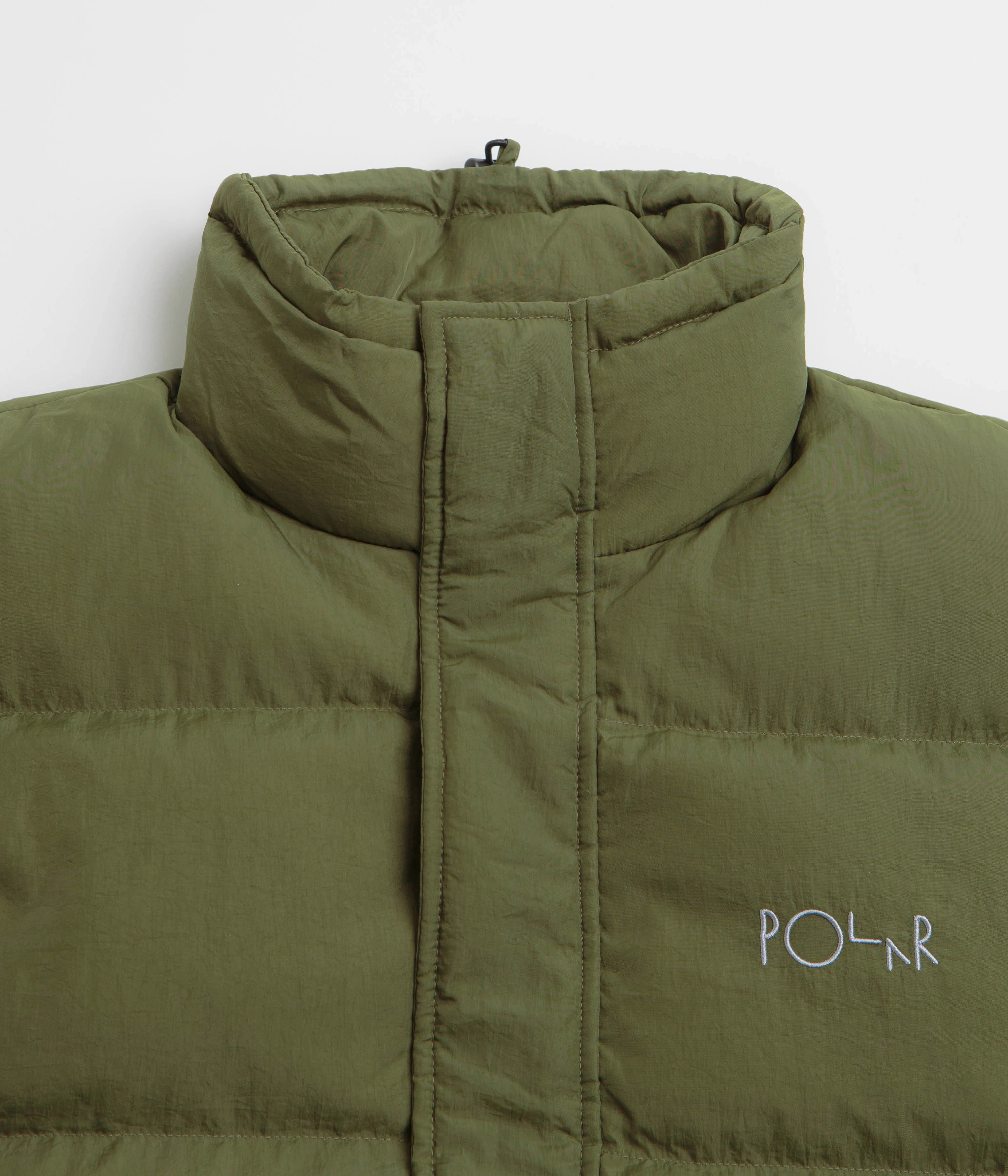 Polar Basic Puffer Jacket - Army Green Crush Ventilated Back Panel