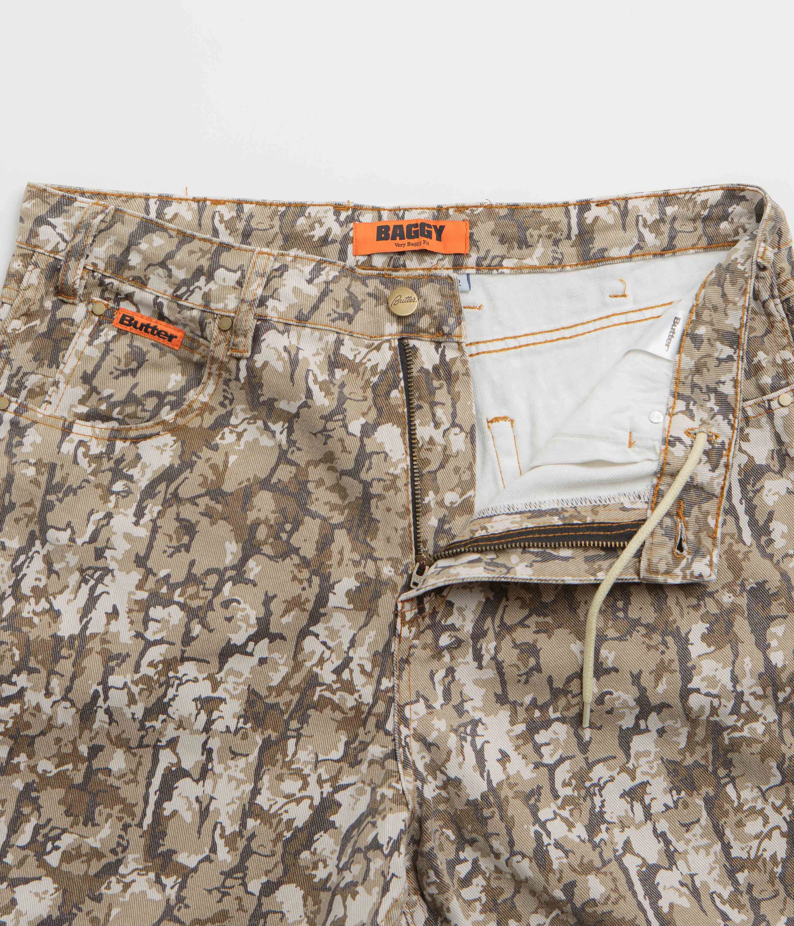 Adjustable loop All weather Butter Goods Bark Camo Jeans - Tan