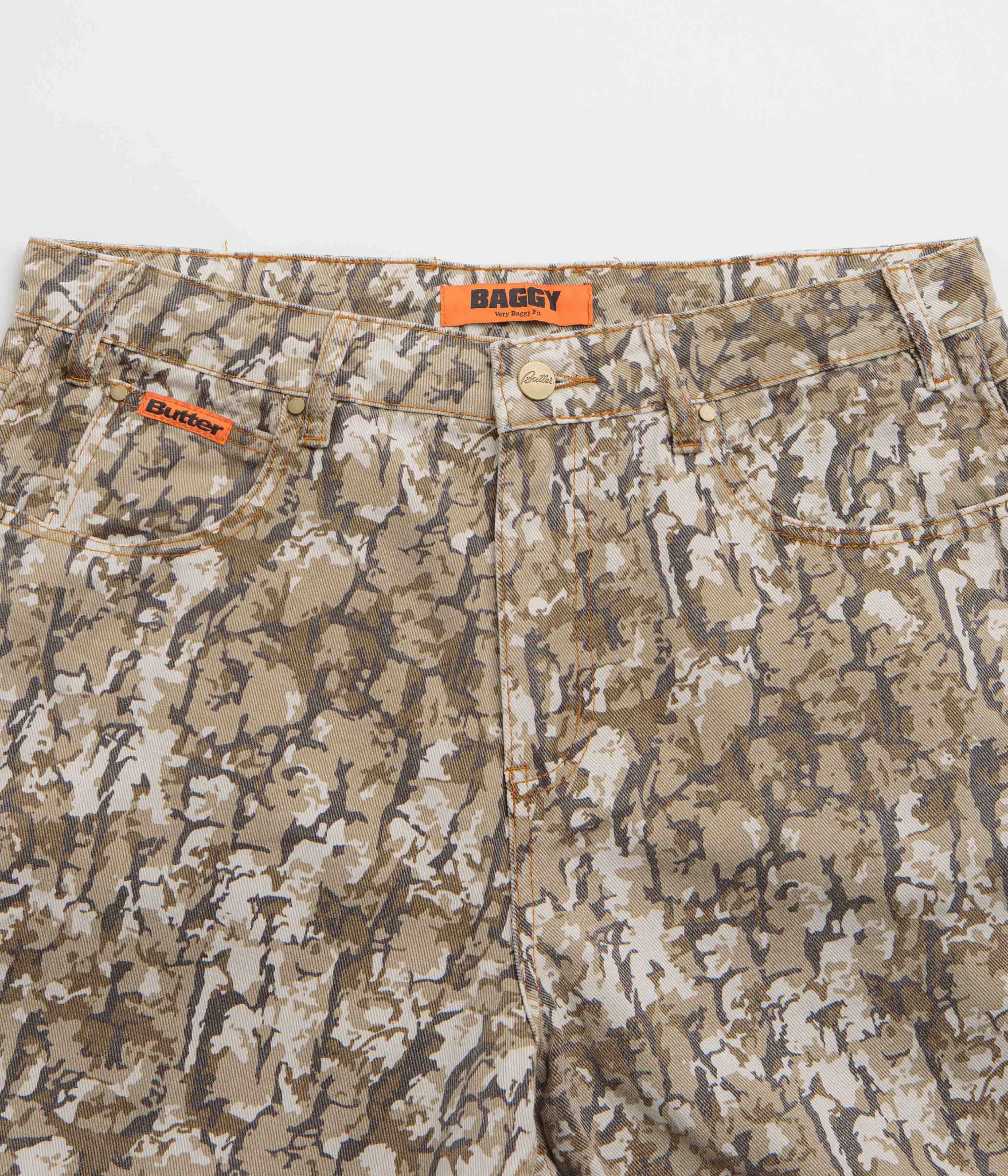 SoftTouchFinish Soft Structure Butter Goods Bark Camo Jeans - Tan