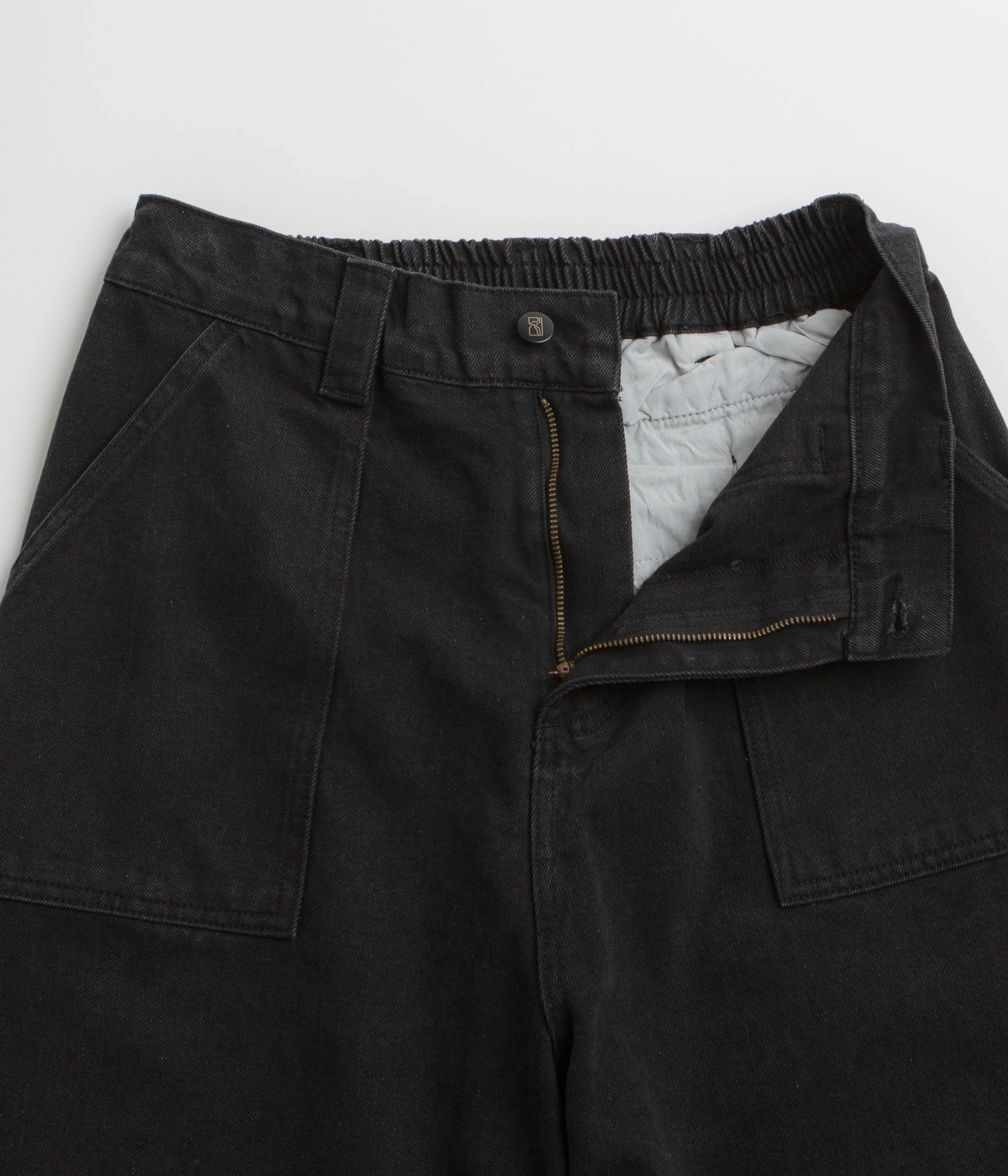 Poetic Collective Denim Painter Shorts - Black swim trunks Youth fashion