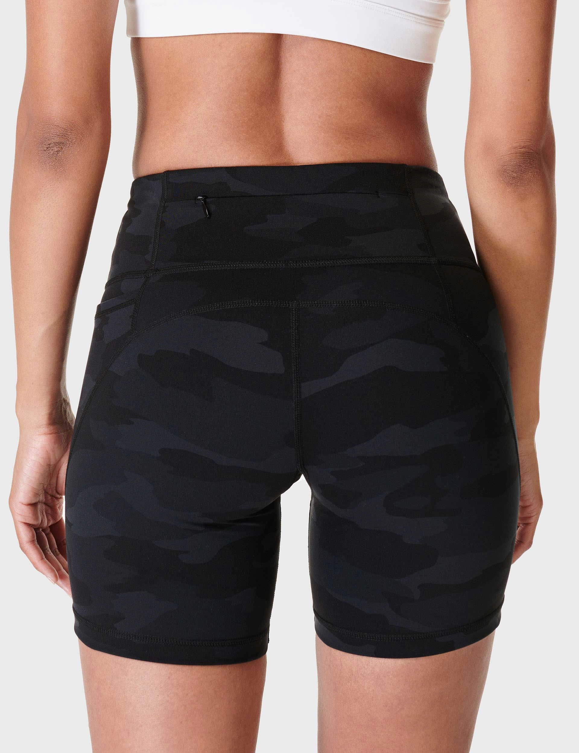 Power 6" Cycling Shorts - Ultra Black Camo Print Eco Friendly Fabric