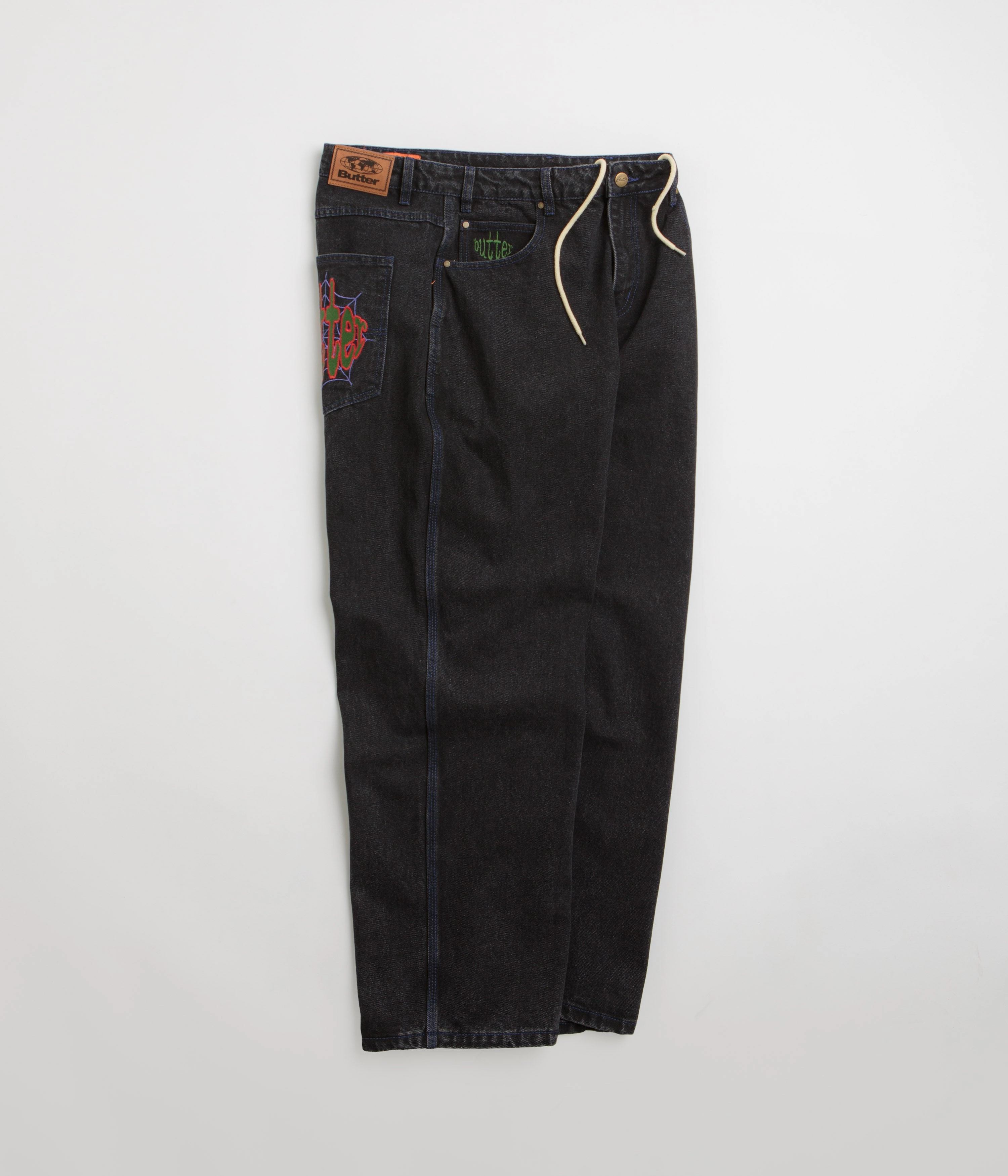 Water resistant coating Butter Goods Spider Jeans - Washed Black