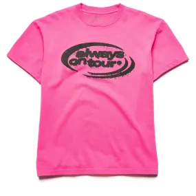 Always On Tour Spinner Tee - Pink Ballroom Event Lightweight texture
