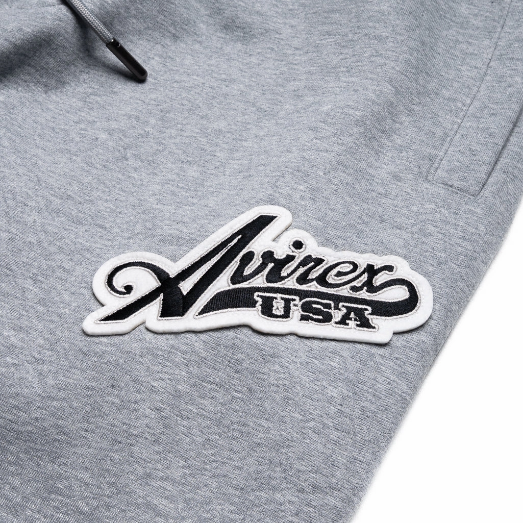 Avirex Script Jogger - Heather Grey AdjustableWaistband Hypoallergenic Inner Lining