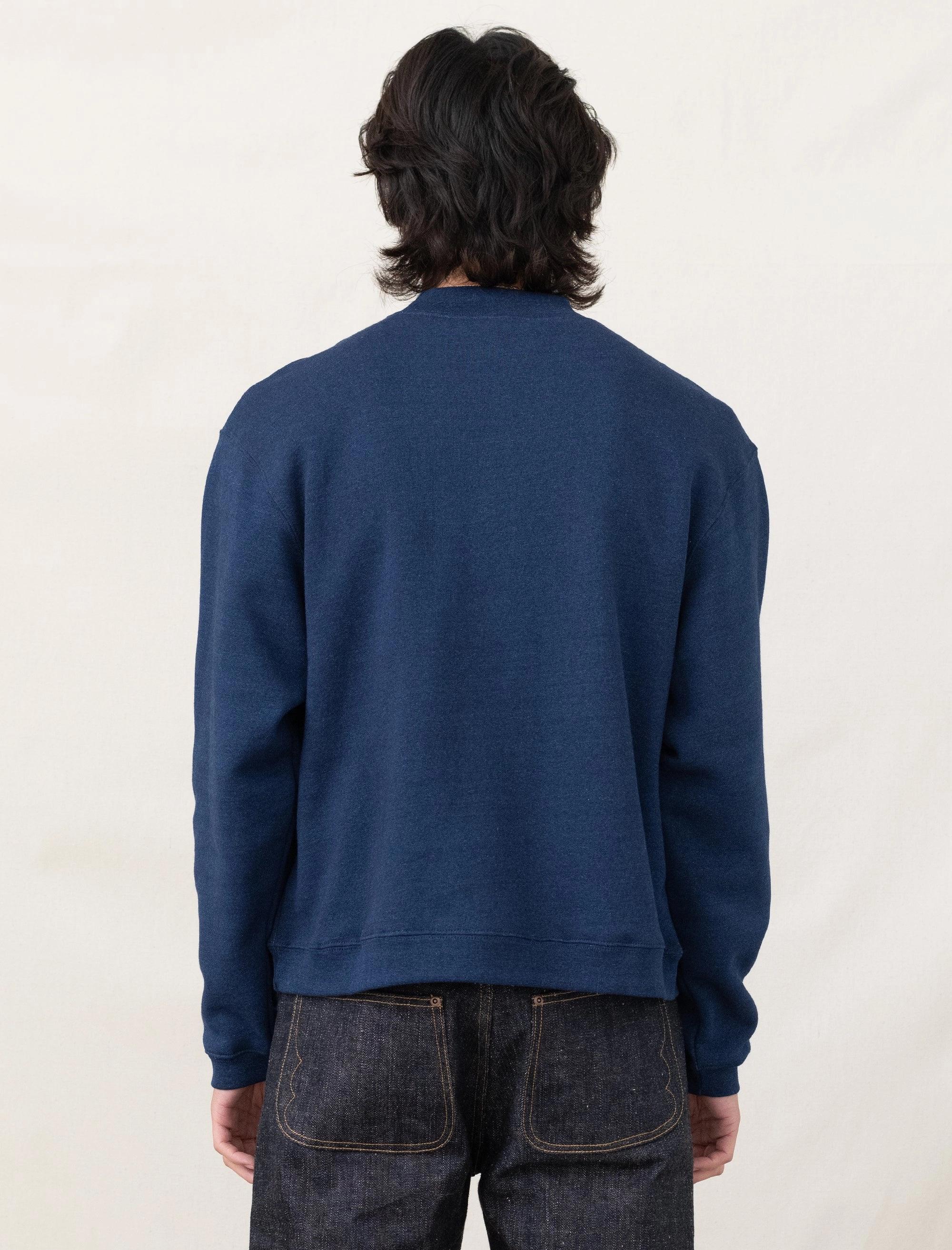 Durable Reinforced Elbows Mockneck Sweatshirt (Indigo)