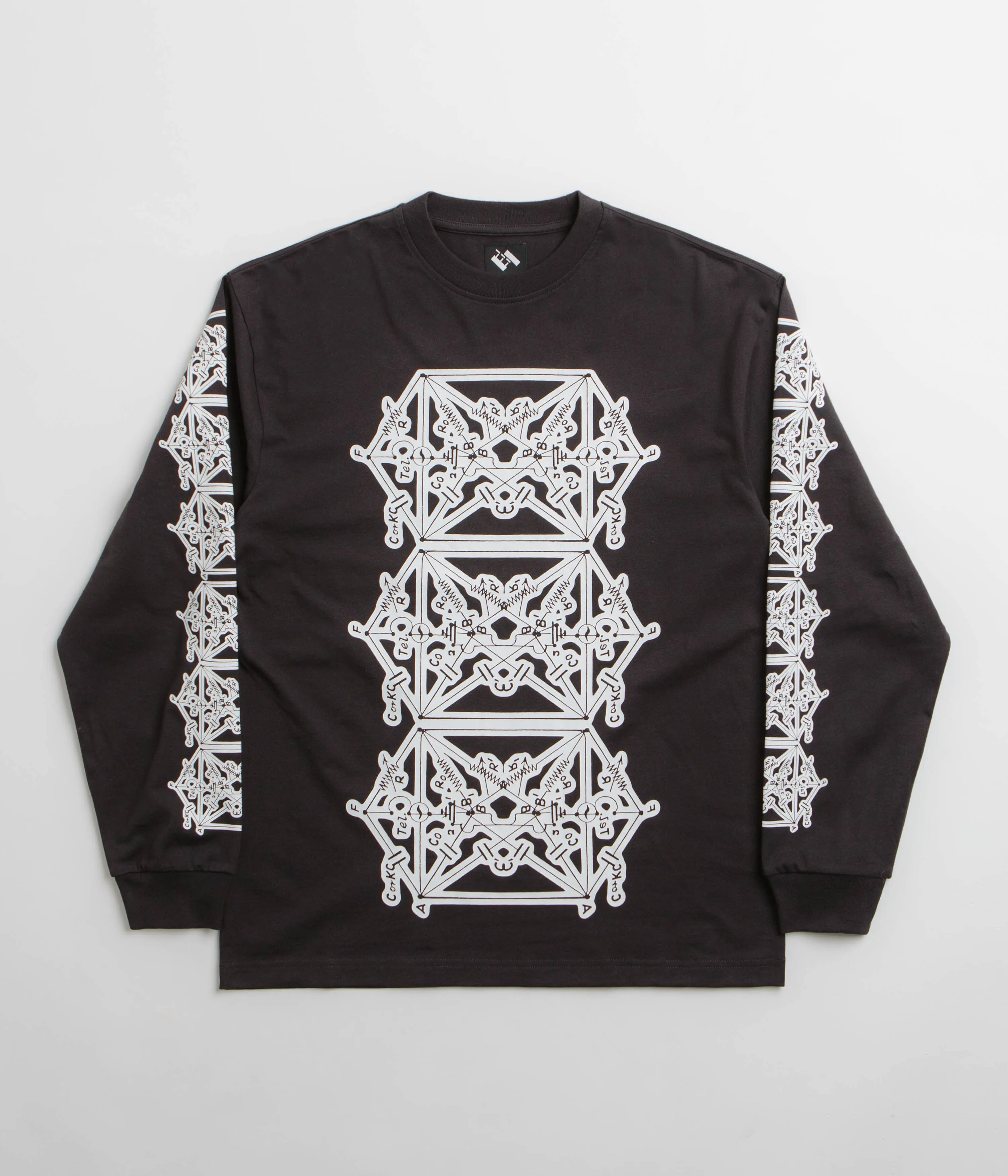 The Trilogy Tapes Envelope Goat Long Sleeve T-Shirt - Black ruffles