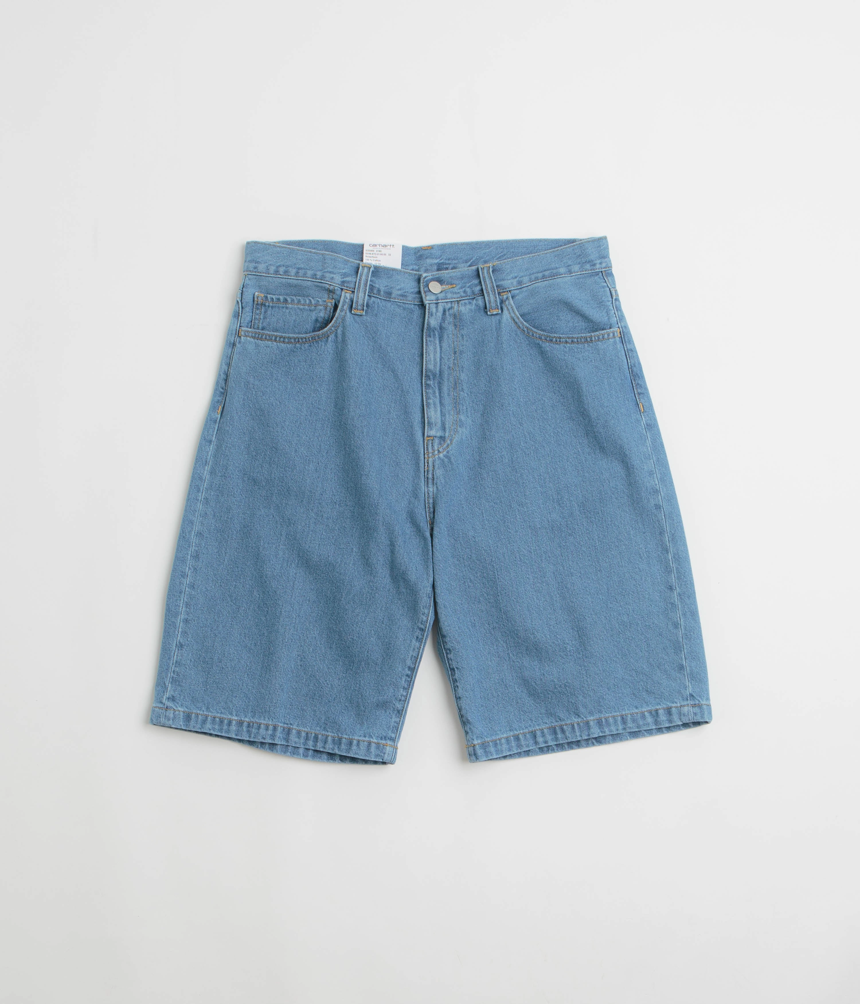 Carhartt Landon Shorts - Blue Heavy Stone Wash Sporty Comfort Flexible Stretch Waist