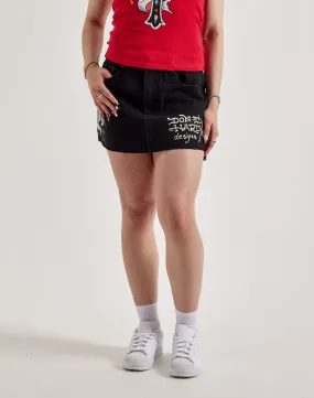 Ed Hardy Skull Denim Skirt Day Off Energy Flow