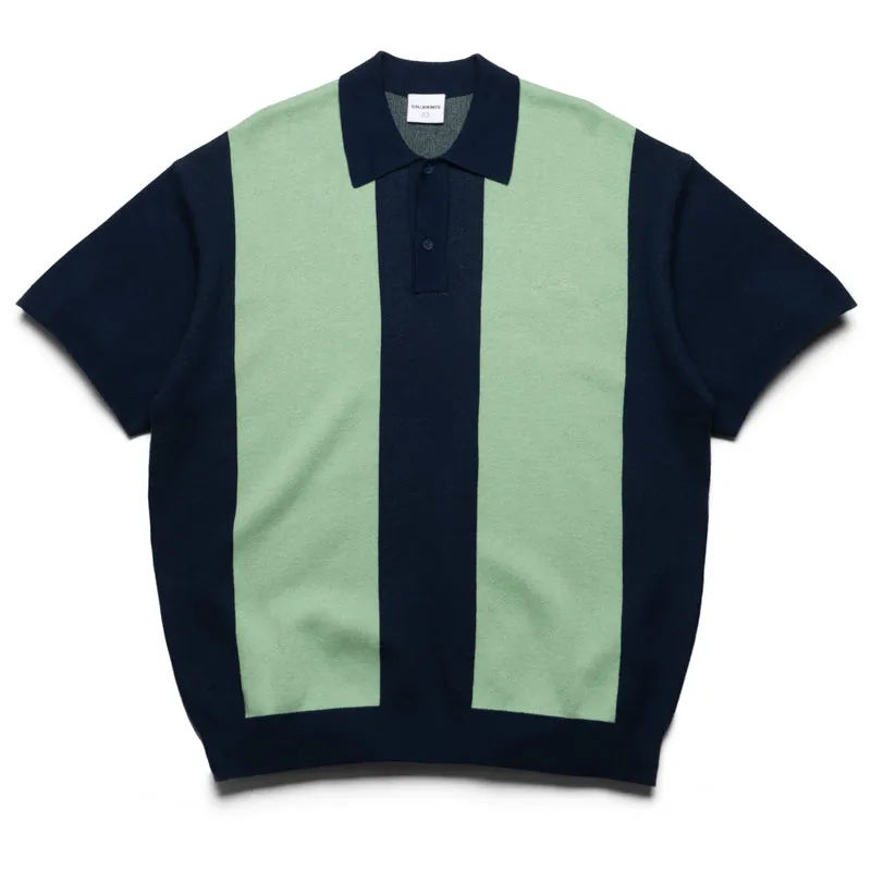 Students Golf Browne S/S Knit Polo Sweater - Navy Travel Friendly