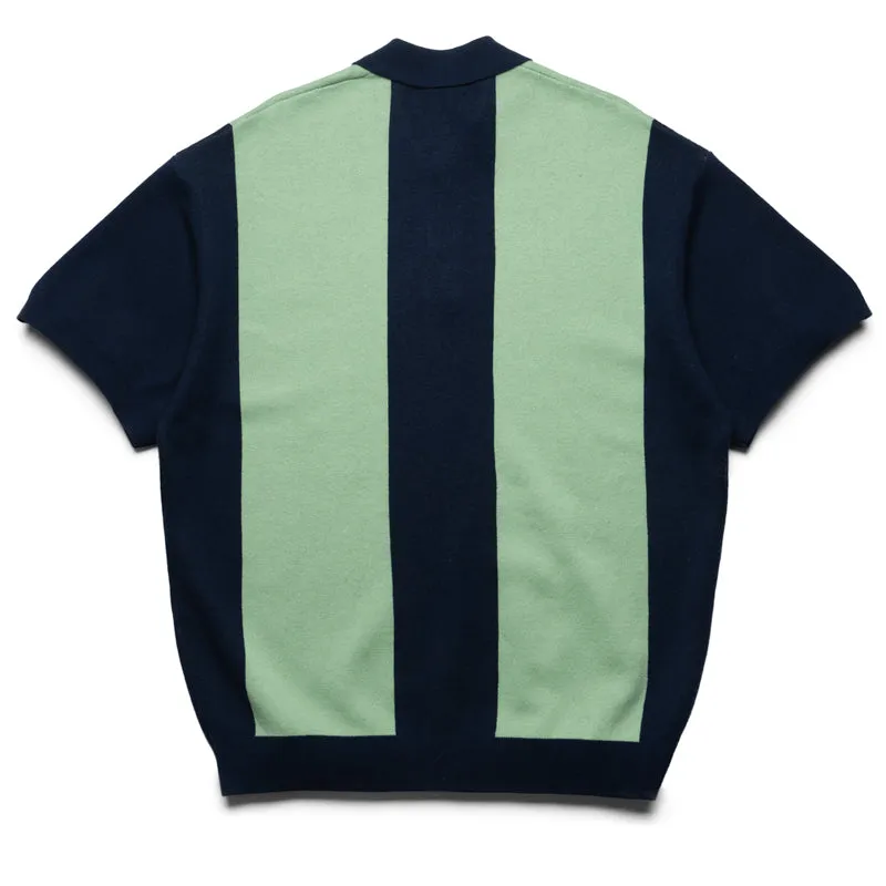 Fast Drying Students Golf Browne S/S Knit Polo Sweater - Navy