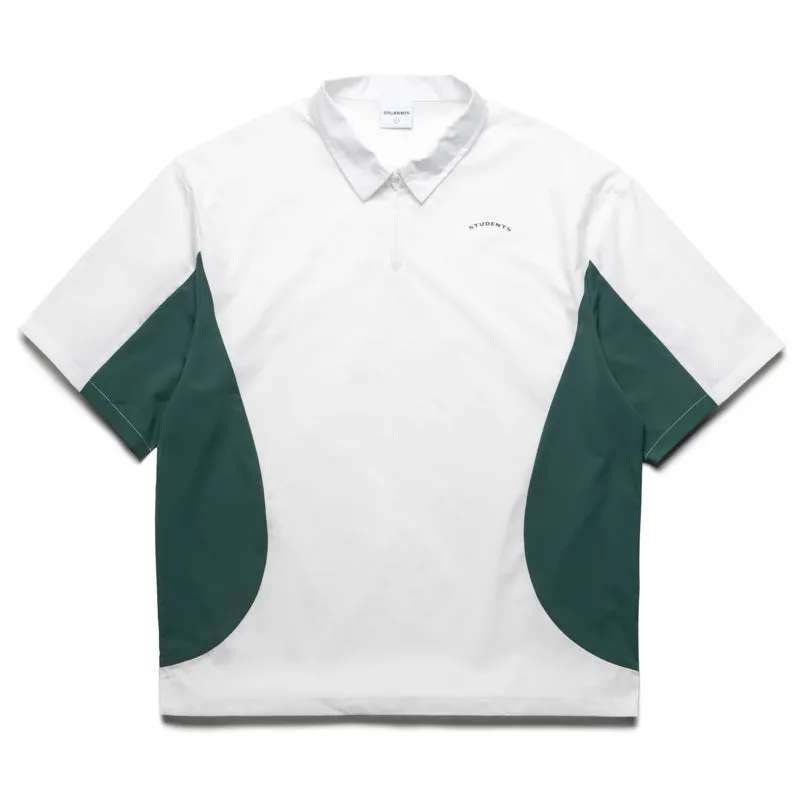 Breathable Material Fashion Statement Students Golf Linwood S/S Poplin Zip Polo - White