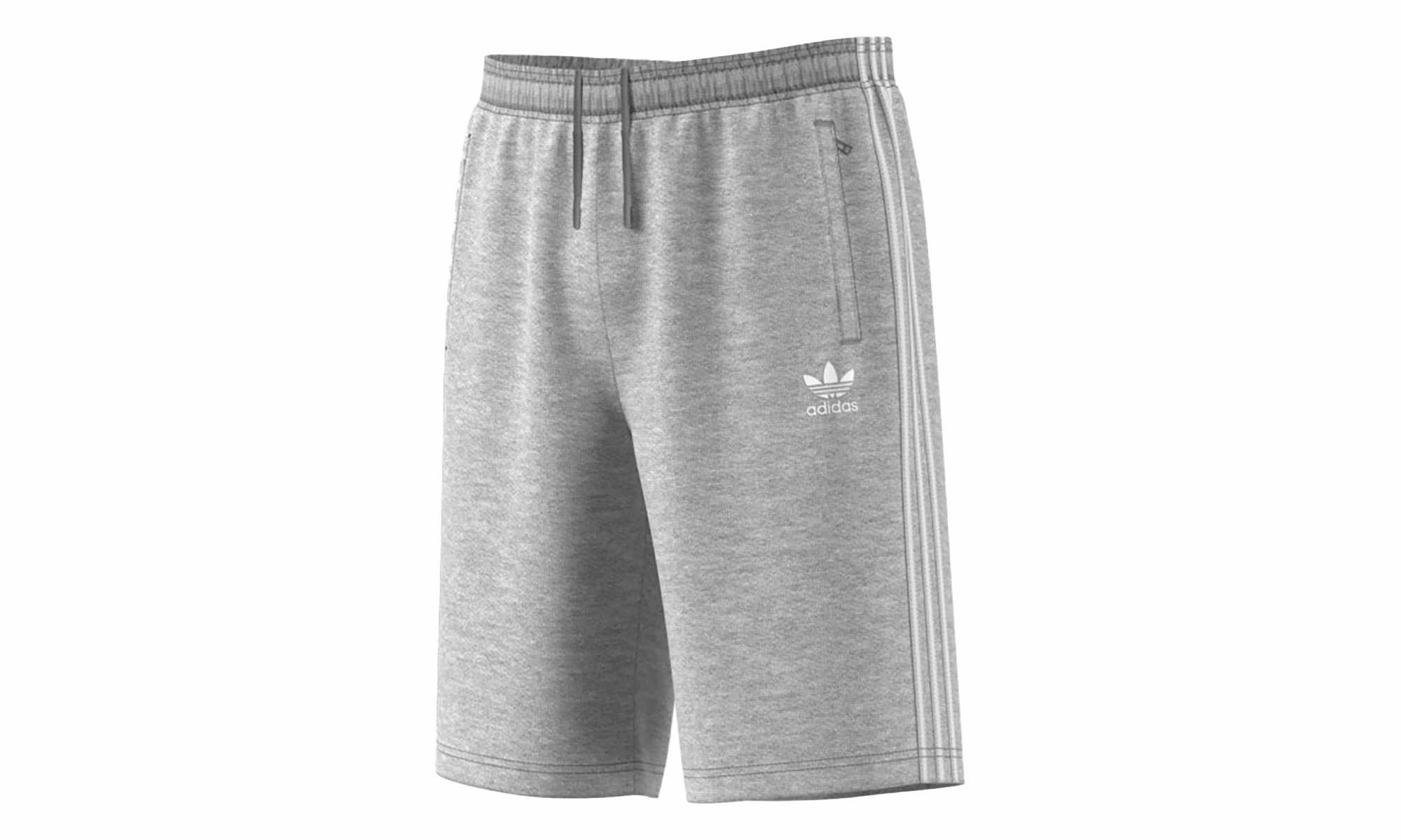 Low Care Rush Mode Originals 3 Stripes French Terry Short "Medium Grey Heather / White"