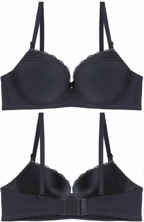 Non-Slip Design Easy Comfort Thin Cup Scalloped Lace Trim Bra