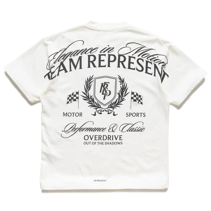 Coastal aesthetic picnic event Represent Crest Tee - Flat White