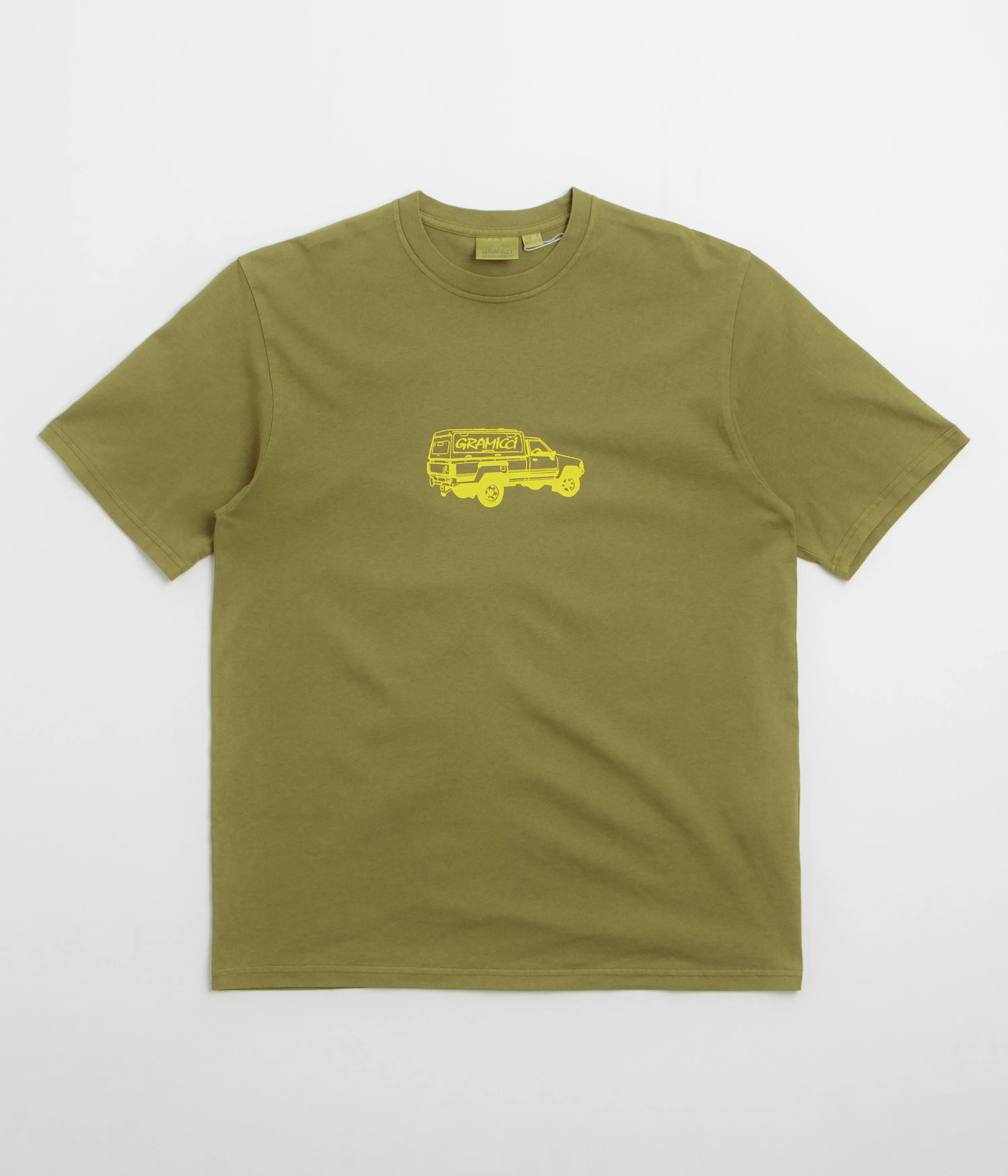 Gramicci Truck T-Shirt - Pistachio Pigment Minimalist Pocket Placement
