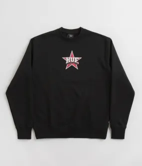Flannel Unisex HUF All Star Crewneck Sweatshirt - Black
