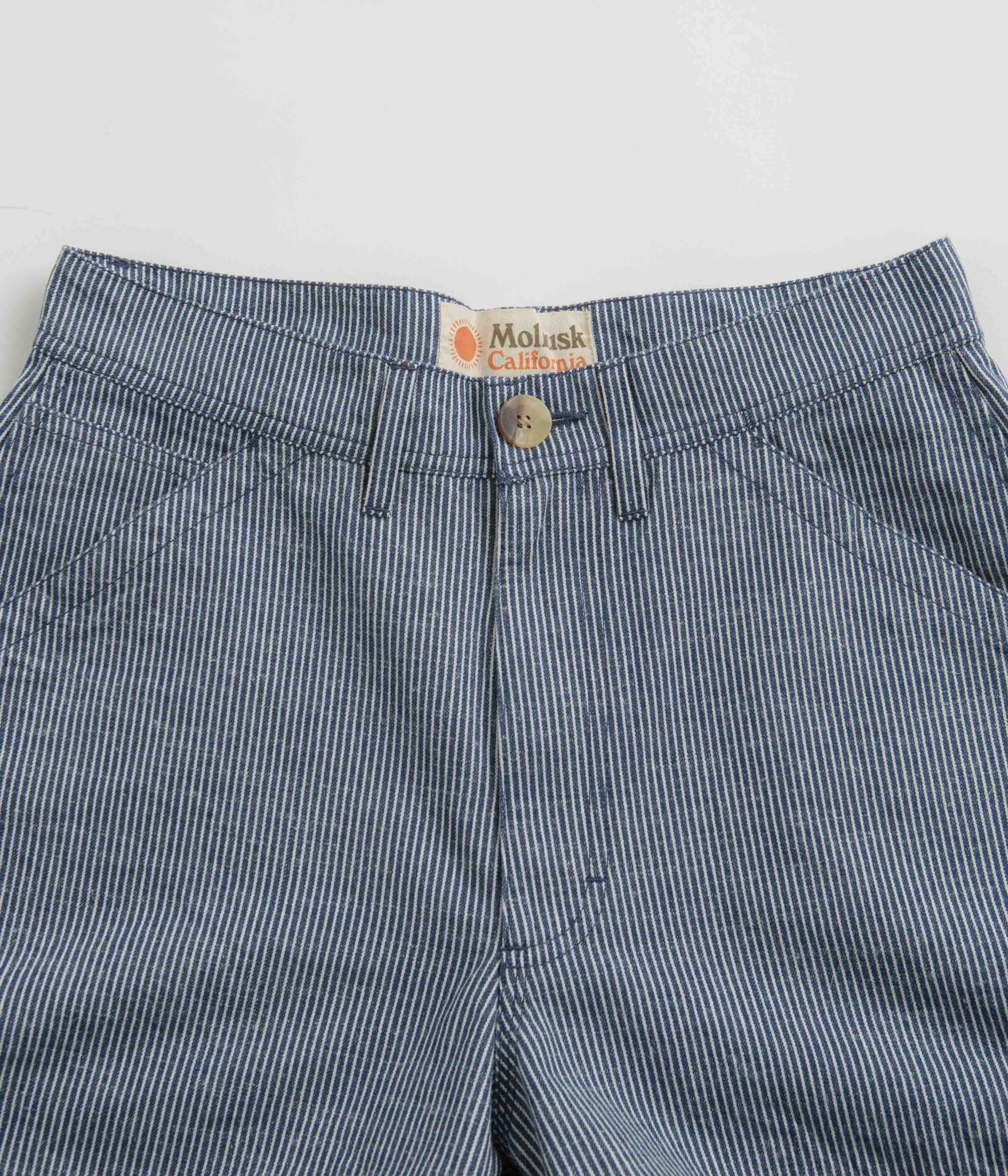 Mollusk Womens Painter Shorts - Railroad Stripe Modern Fit