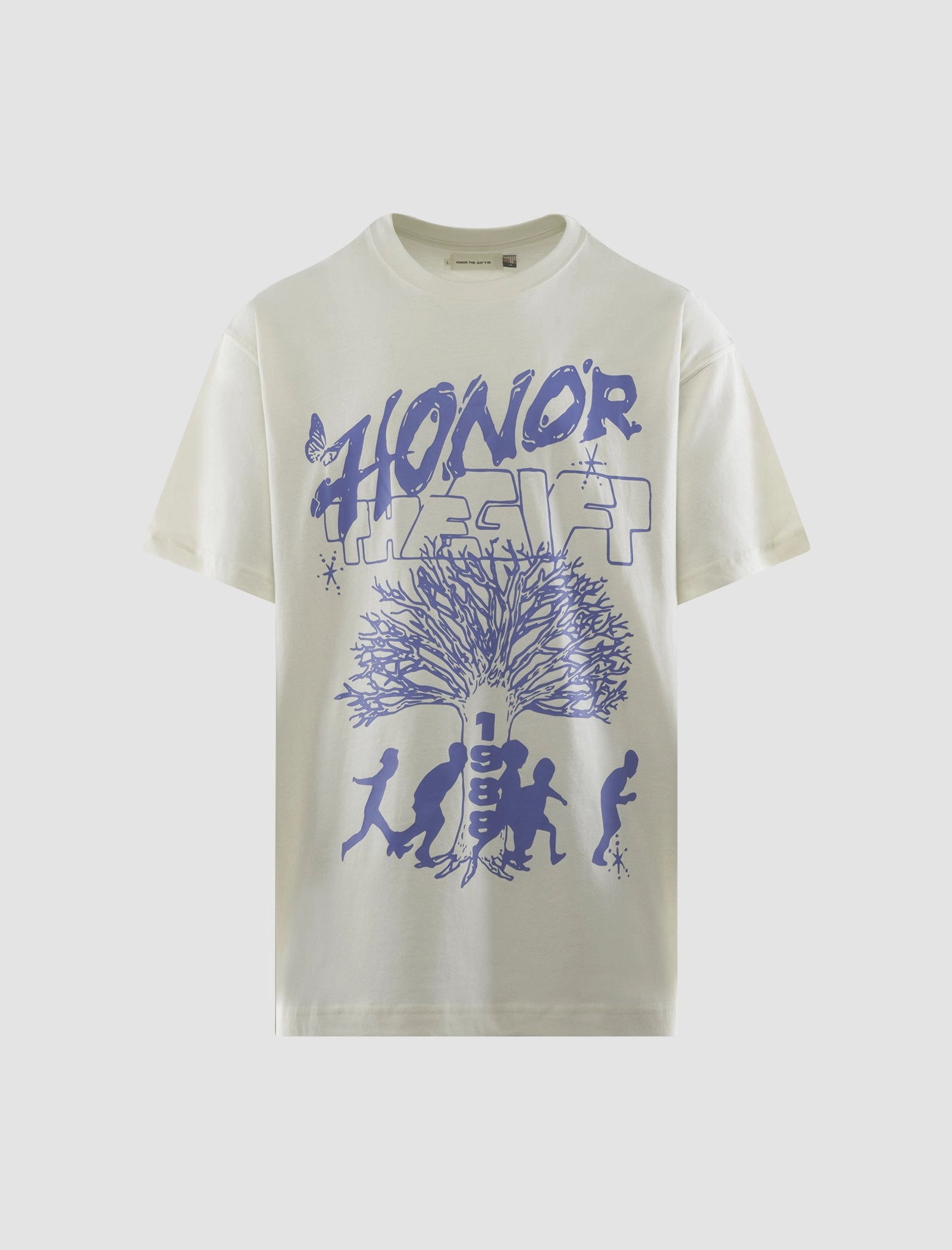 MinimalistDesign Neutral Tone Stitching FAMILY TREE T-SHIRT