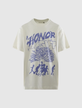 MinimalistDesign Neutral Tone Stitching FAMILY TREE T-SHIRT