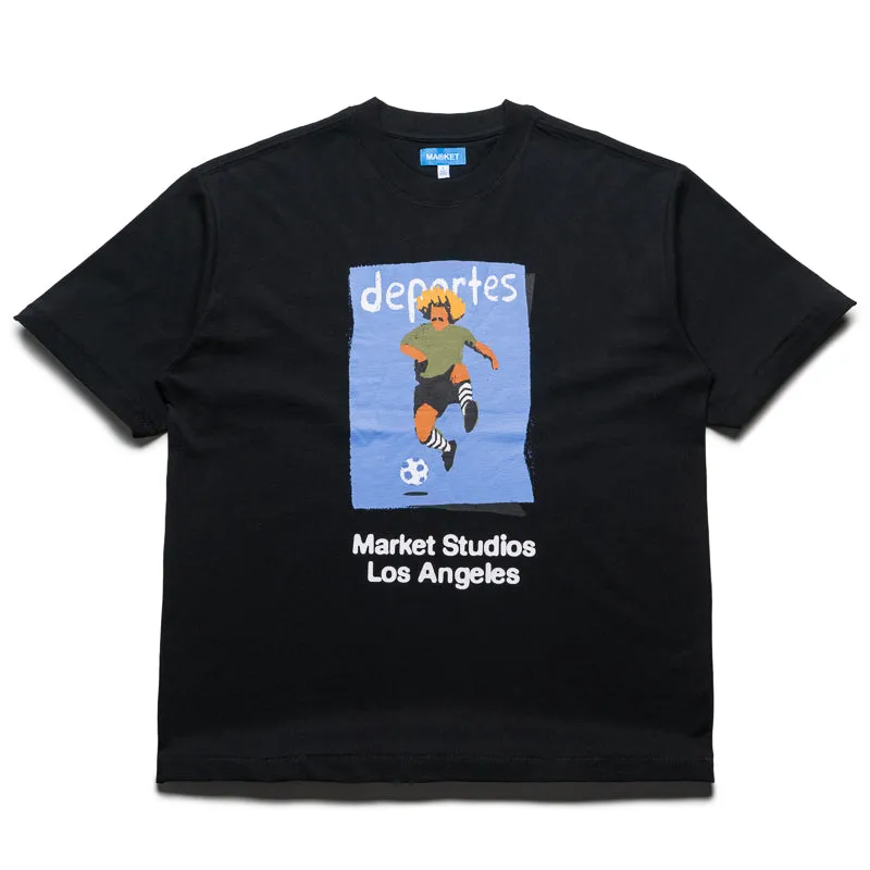 Market Illustrated Soccer Tee - Black Innovative adjustable sleeves