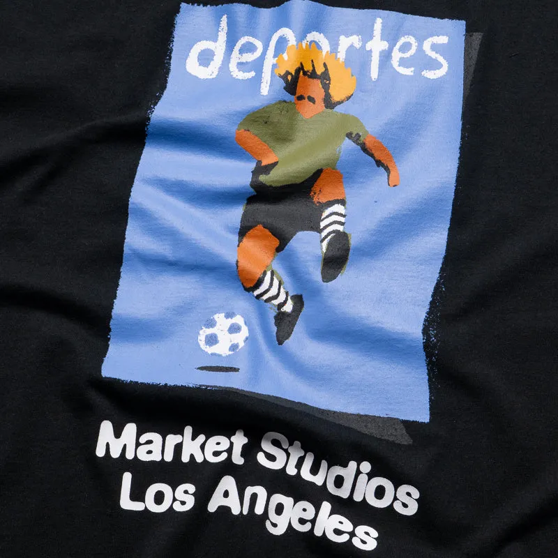 Market Illustrated Soccer Tee - Black Budget Friendly