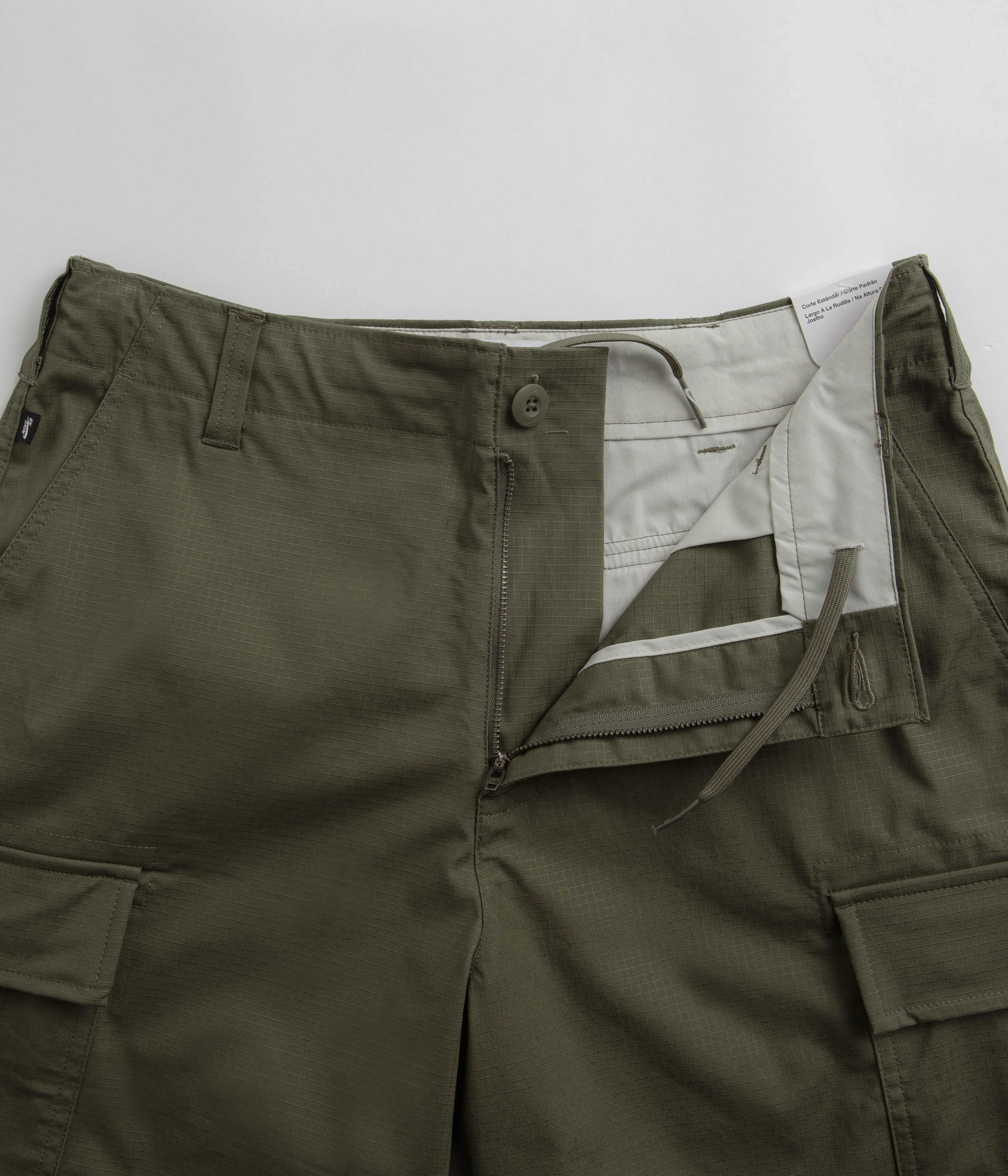 Nike SB Kearny Cargo Shorts - Medium Olive Anti Static Fabric Athletic Silhouette
