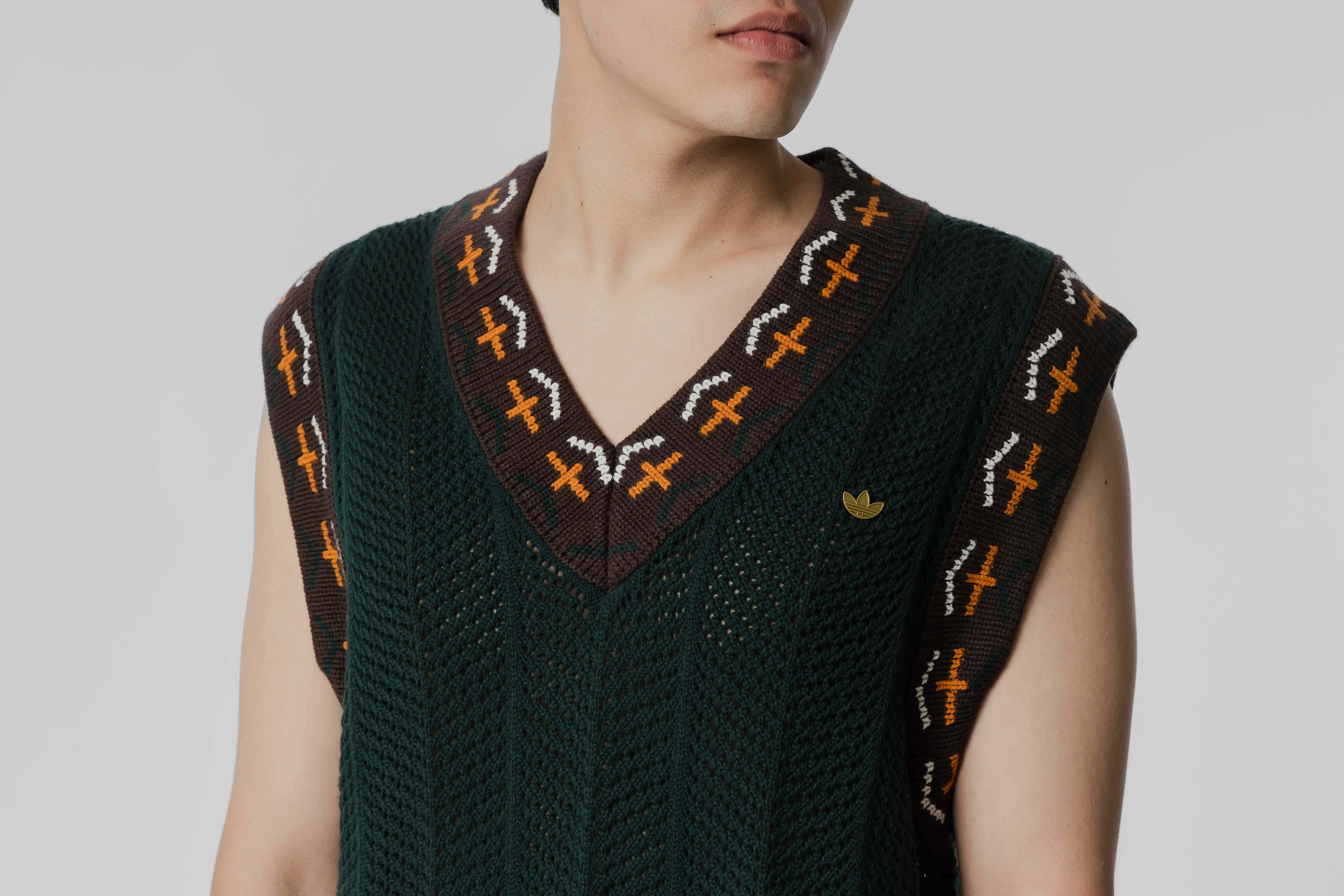 adidas CLOT by Edison Chen Crochet Vest High Collar Design MicroPerforated Details