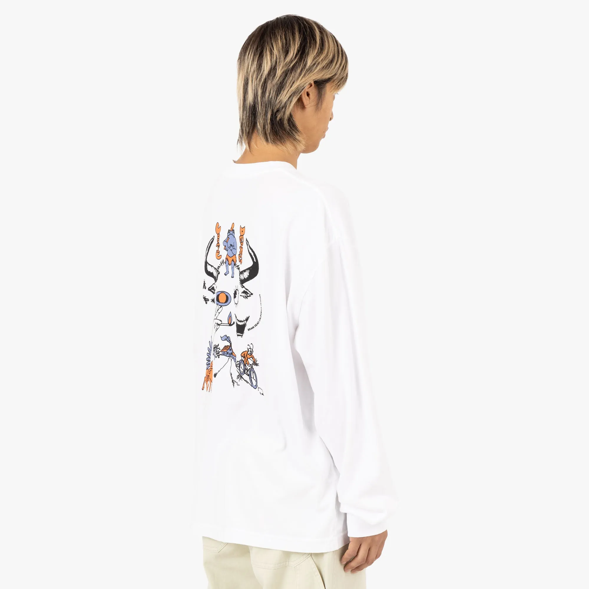 volleyball event Brain Dead Cosmic Debris L/S Shirt / White
