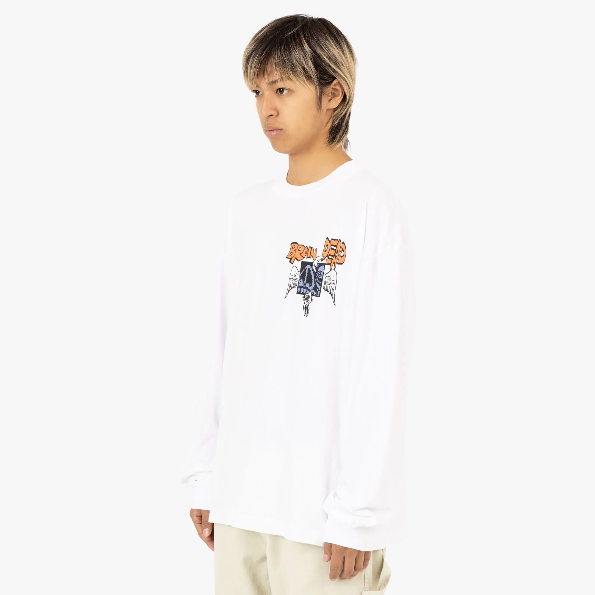 Brain Dead Cosmic Debris L/S Shirt / White Regular Fit