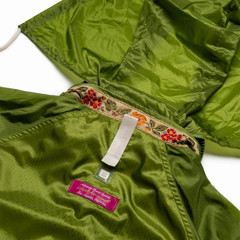 Jump Windproof Barrier Design Advisory Board Crystals Art Track Jacket - Green