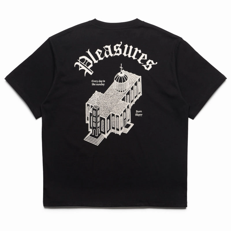 Pleasures Chapel Heavyweight Tee - Black vest silhouette Outdoor Activity