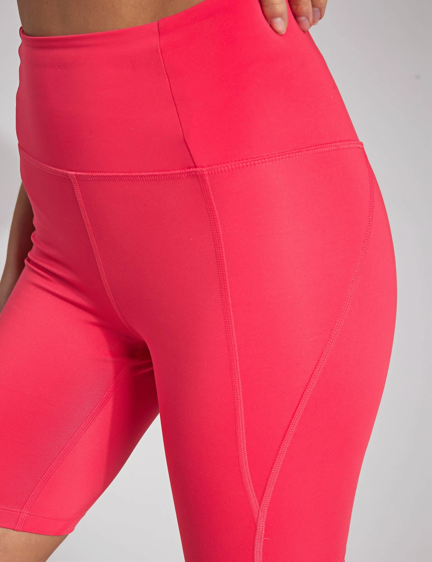 High Waisted Bike Short - Geranium Recycled Material
