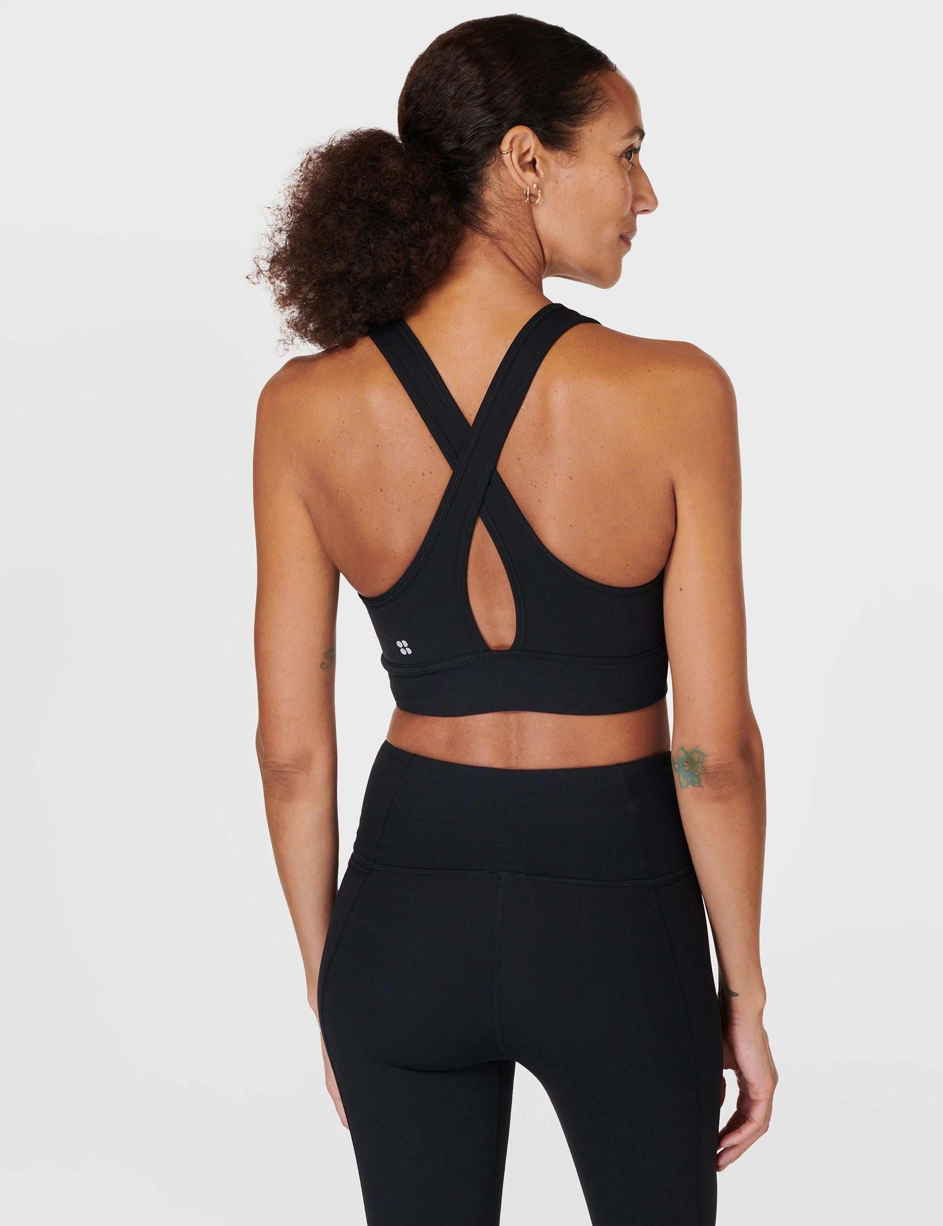 Super Soft Ultra-Lite Wrap Bra - Black Glued seams Smooth Support