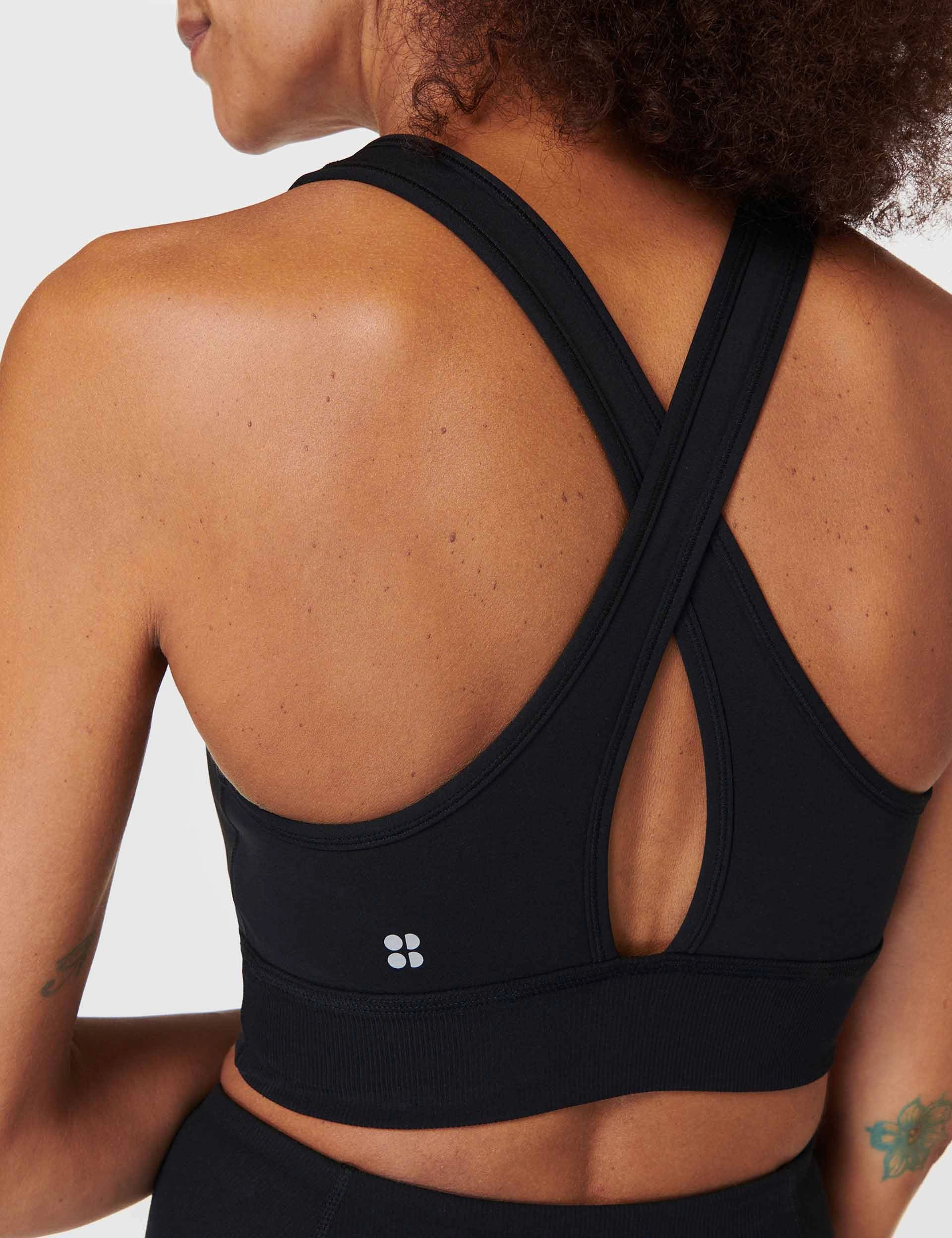 Durable Band Backless seams Super Soft Ultra-Lite Wrap Bra - Black