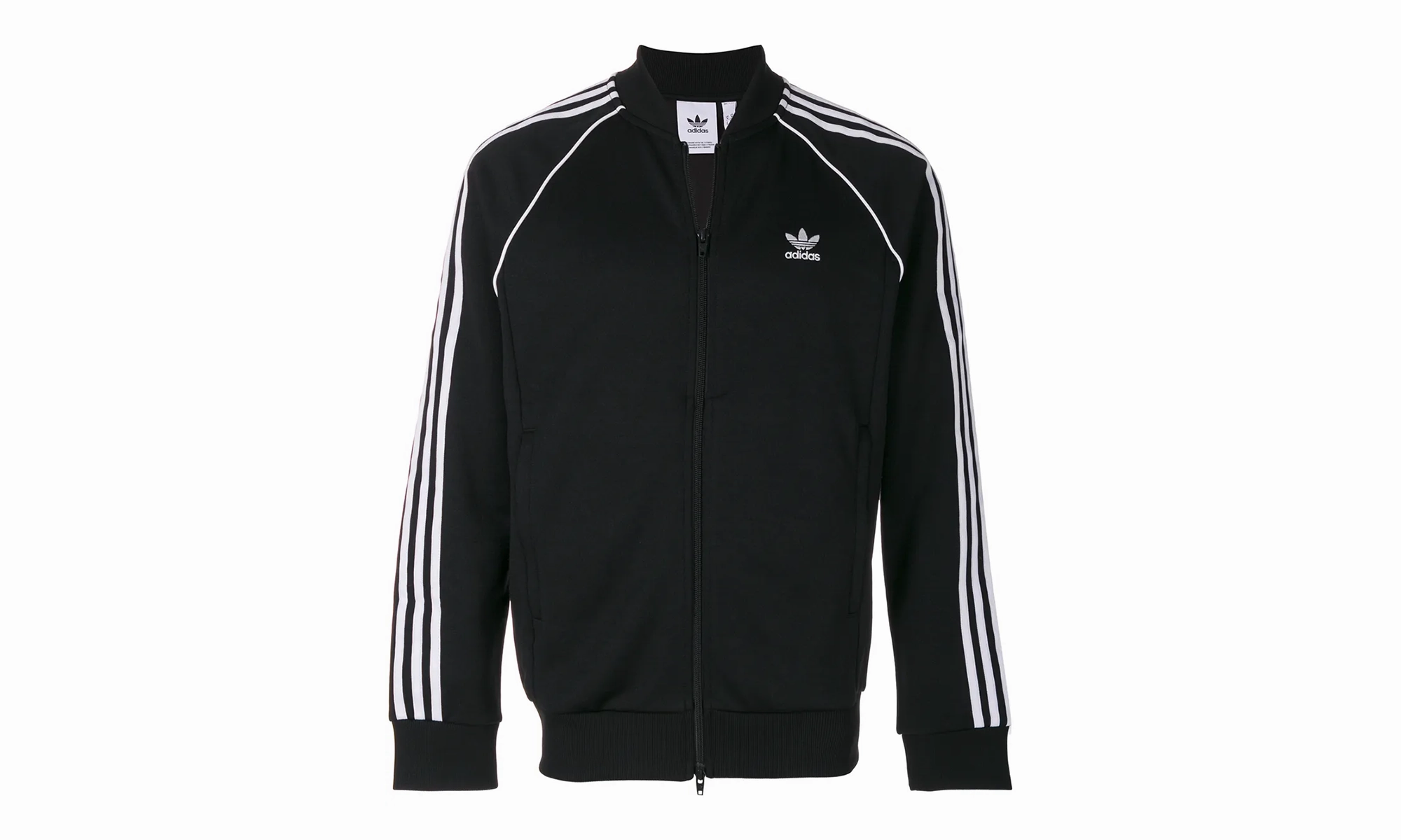 LayeredNeckline Superstar Track Jacket "Black / White"