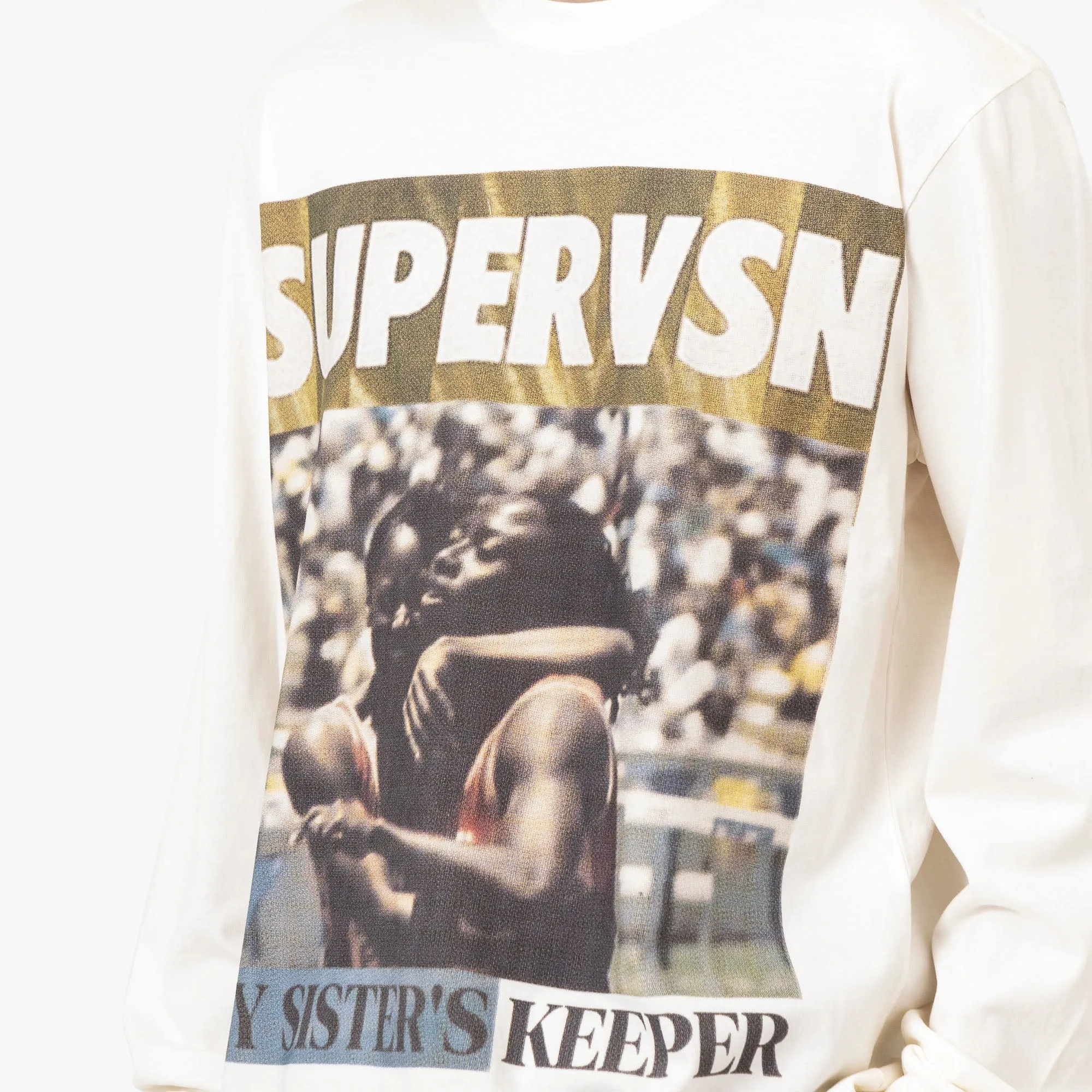 Supervsn Sisters Keeper Longsleeve T-Shirt / Bone indoor venue V neck