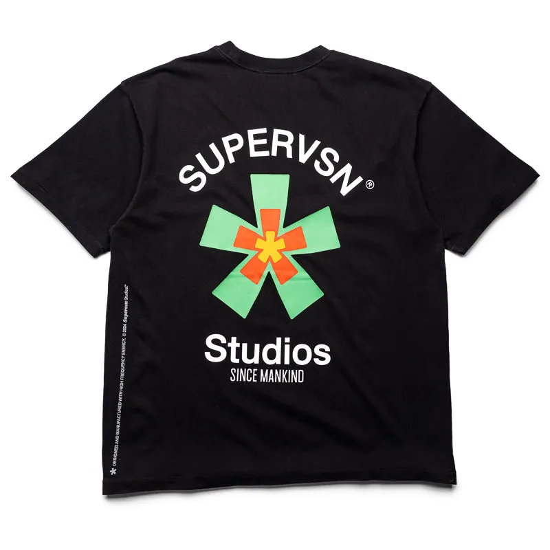 Supervsn Starburst Tee - Vintage Black football venue poncho silhouette