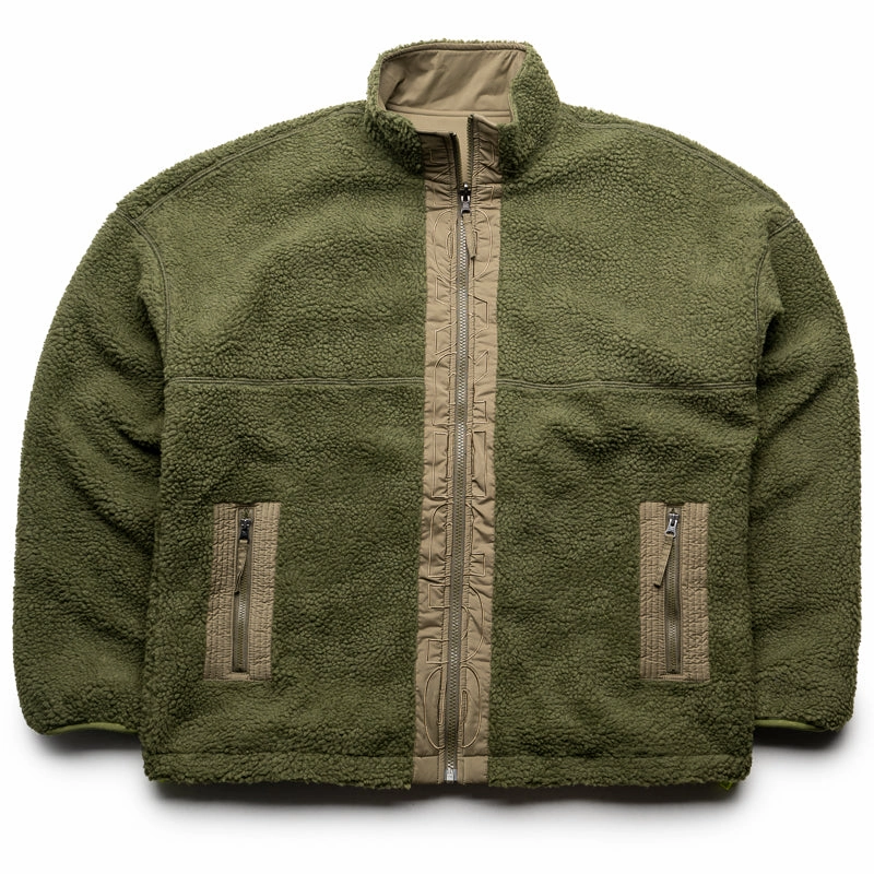 Animal Print Supervsn Reversible Sherpa Jacket - Fern