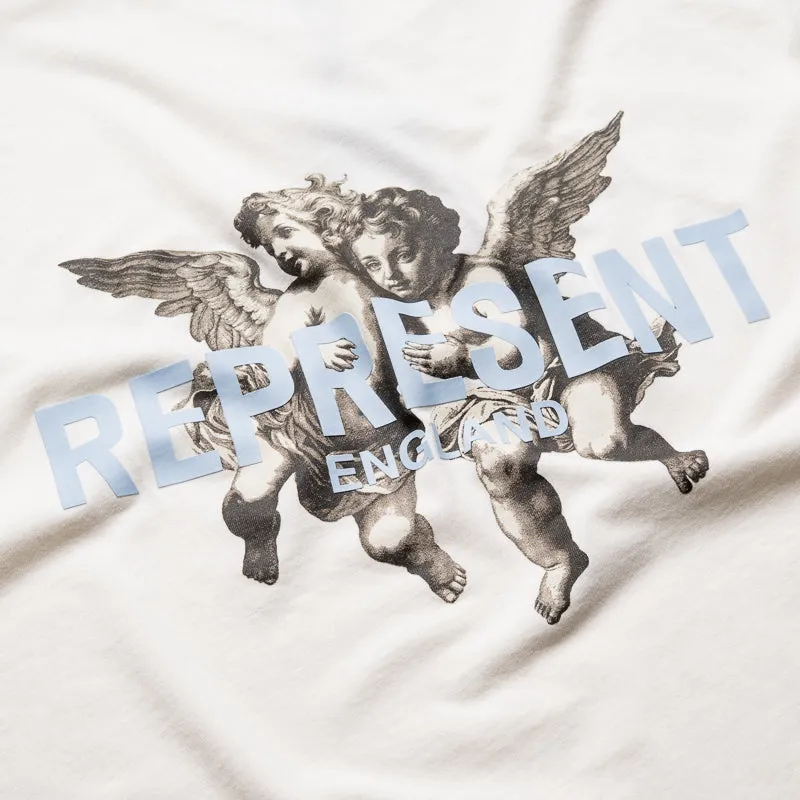 polka-dotted table tennis Represent Legacy Cherubs Tee - Flat White