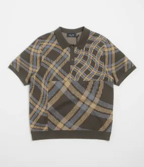 Dime Antique Polo Shirt - Brown Multi Eye-Catching Pattern Current Style