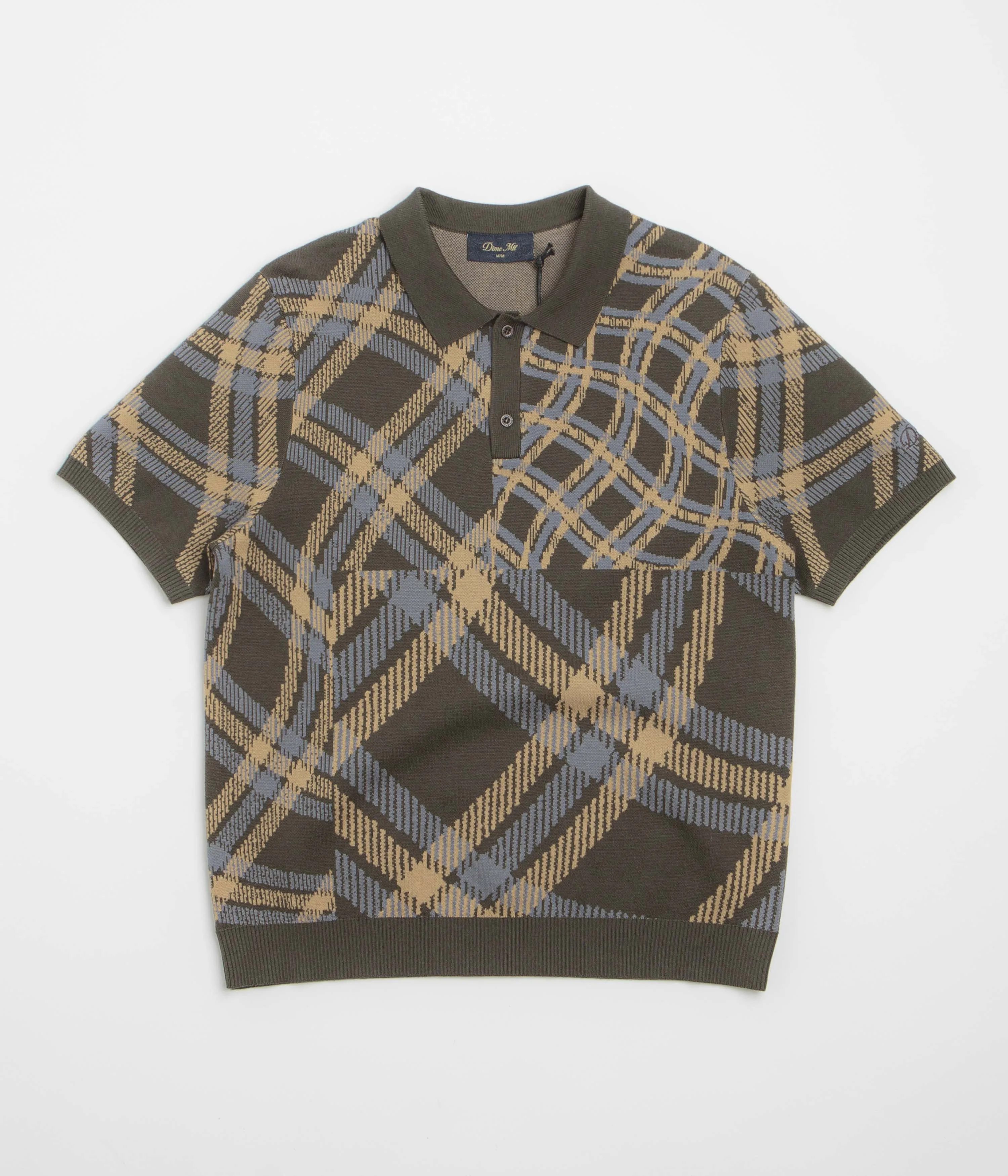 Dime Antique Polo Shirt - Brown Multi Eye-Catching Pattern Current Style