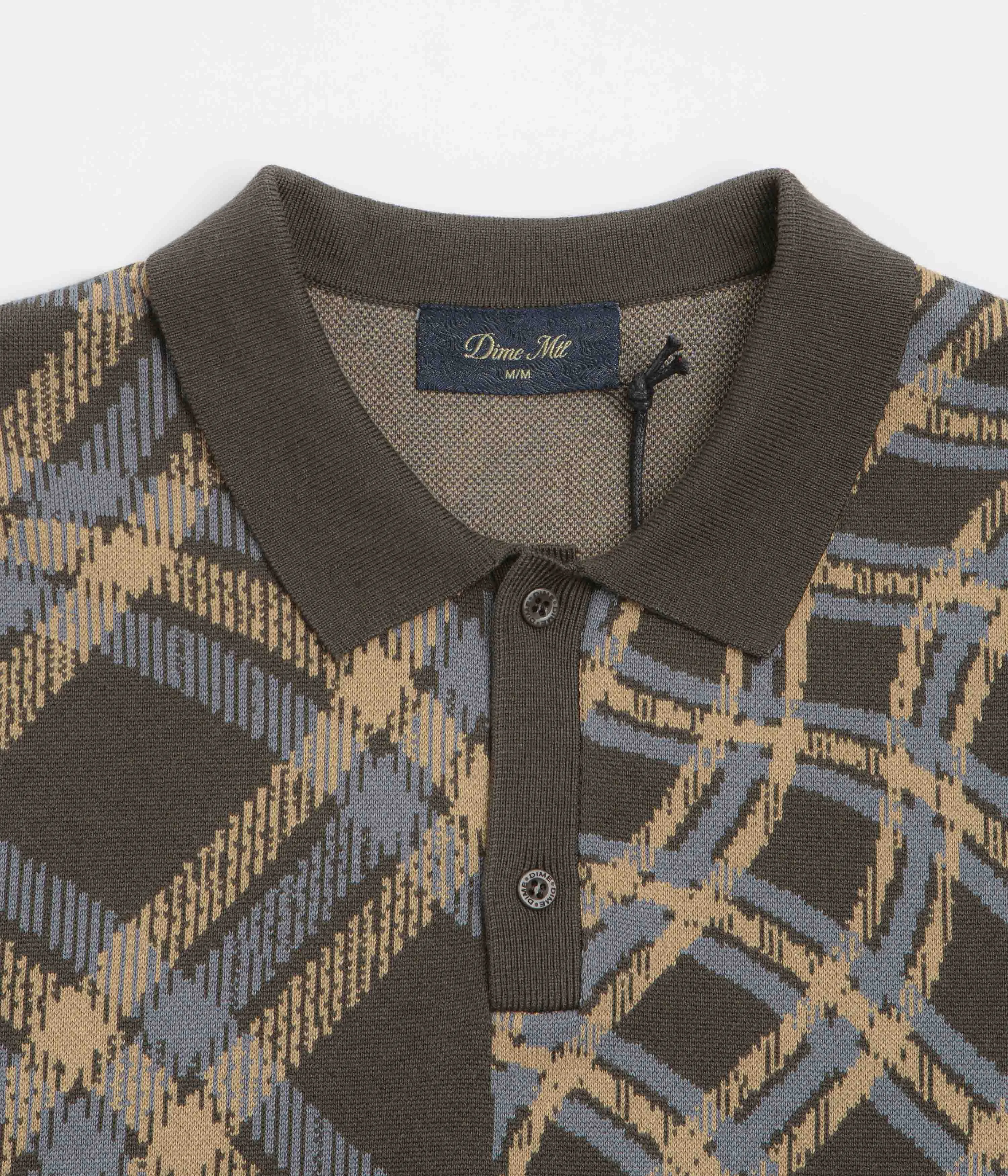 Dime Antique Polo Shirt - Brown Multi Picnic Outfit