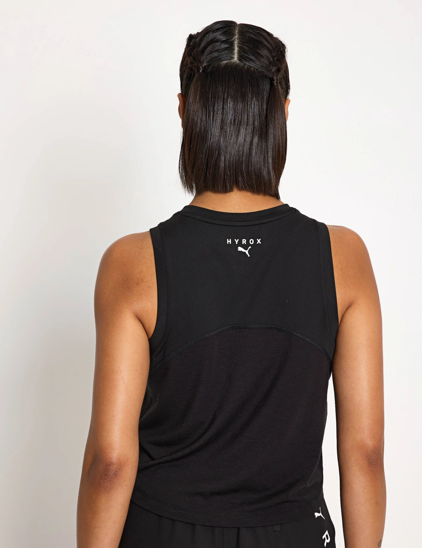 Enhanced Motion Range composite material Puma x Hyrox Cloudspun ThermoAdapt Crop Tank - Black