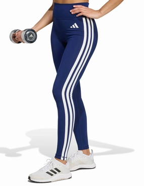Optime Essentials 3-Stripes 7/8 Leggings - Dark Blue/White Thermal Regulating Fabric Soft Texture