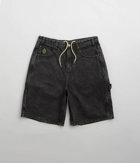 Lightweight Weave Stretchy Waist Butter Goods Weathergear Denim Shorts - Faded Black