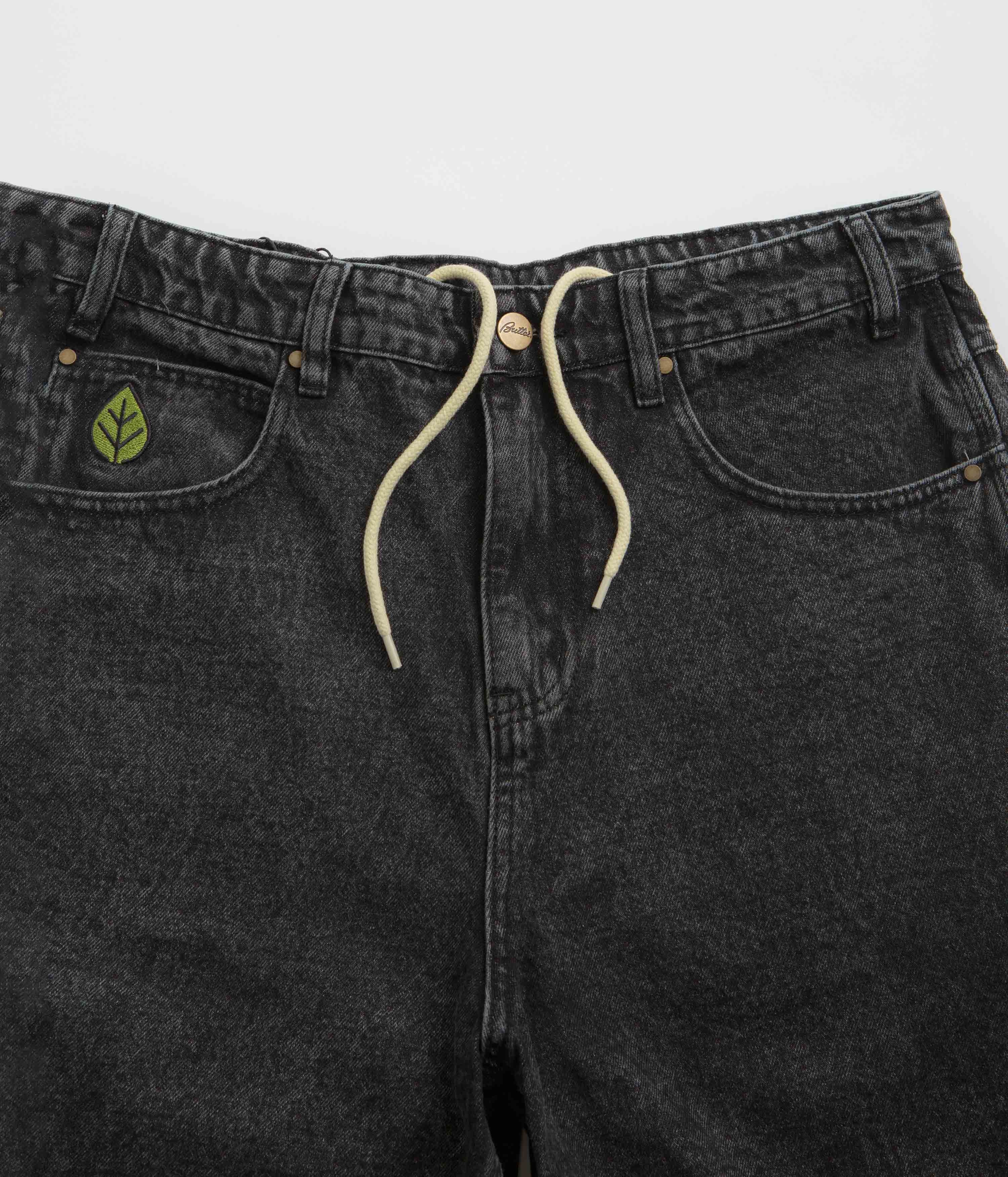 Comfortable Stretch Eco Friendly Dye Butter Goods Weathergear Denim Shorts - Faded Black
