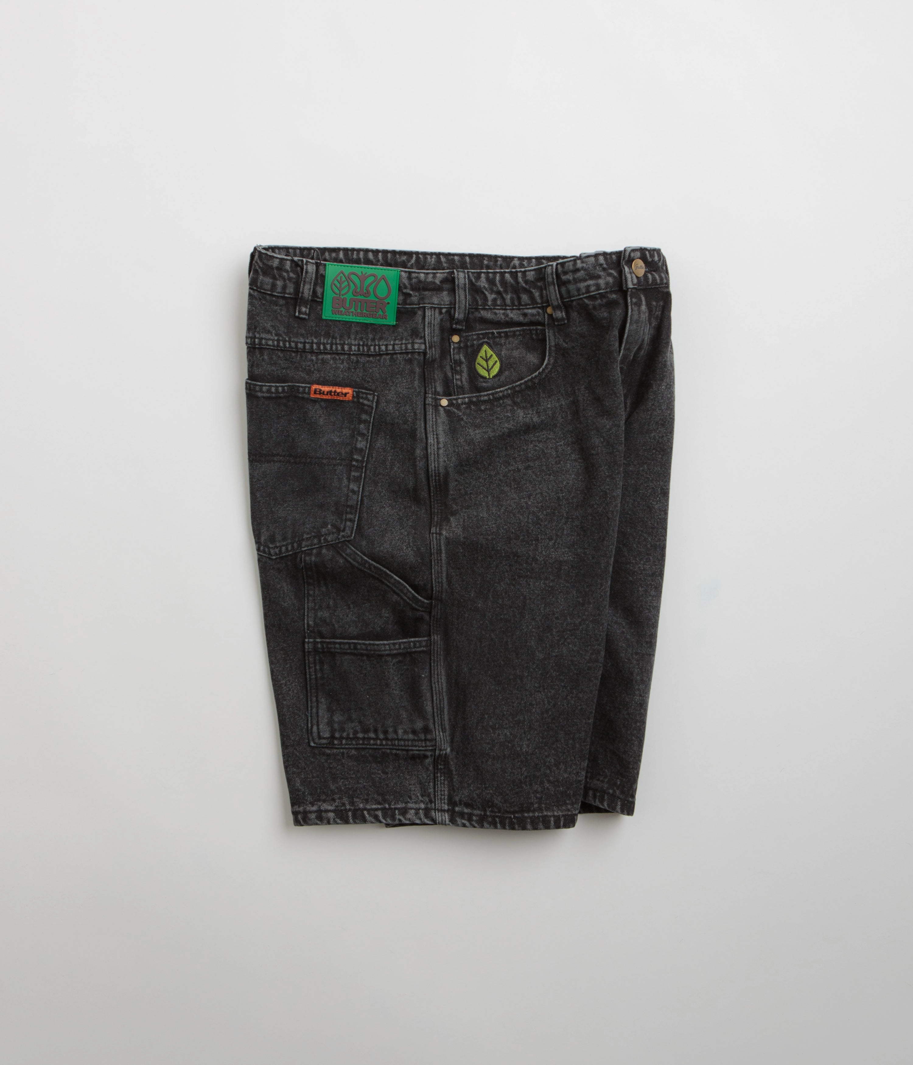 Butter Goods Weathergear Denim Shorts - Faded Black Breathable Material spandex blend